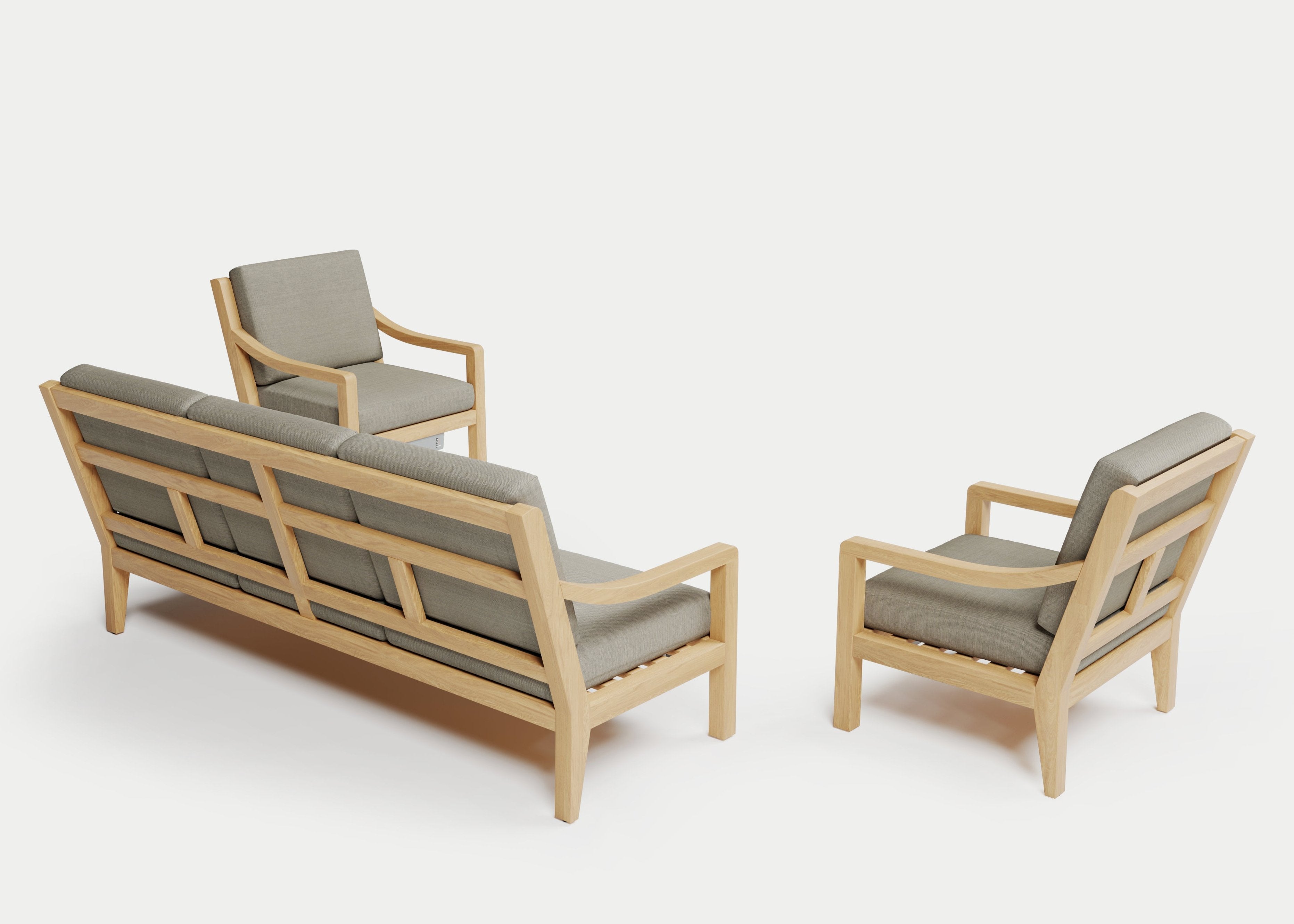 Heated Outdoor Teak Sofa Set
