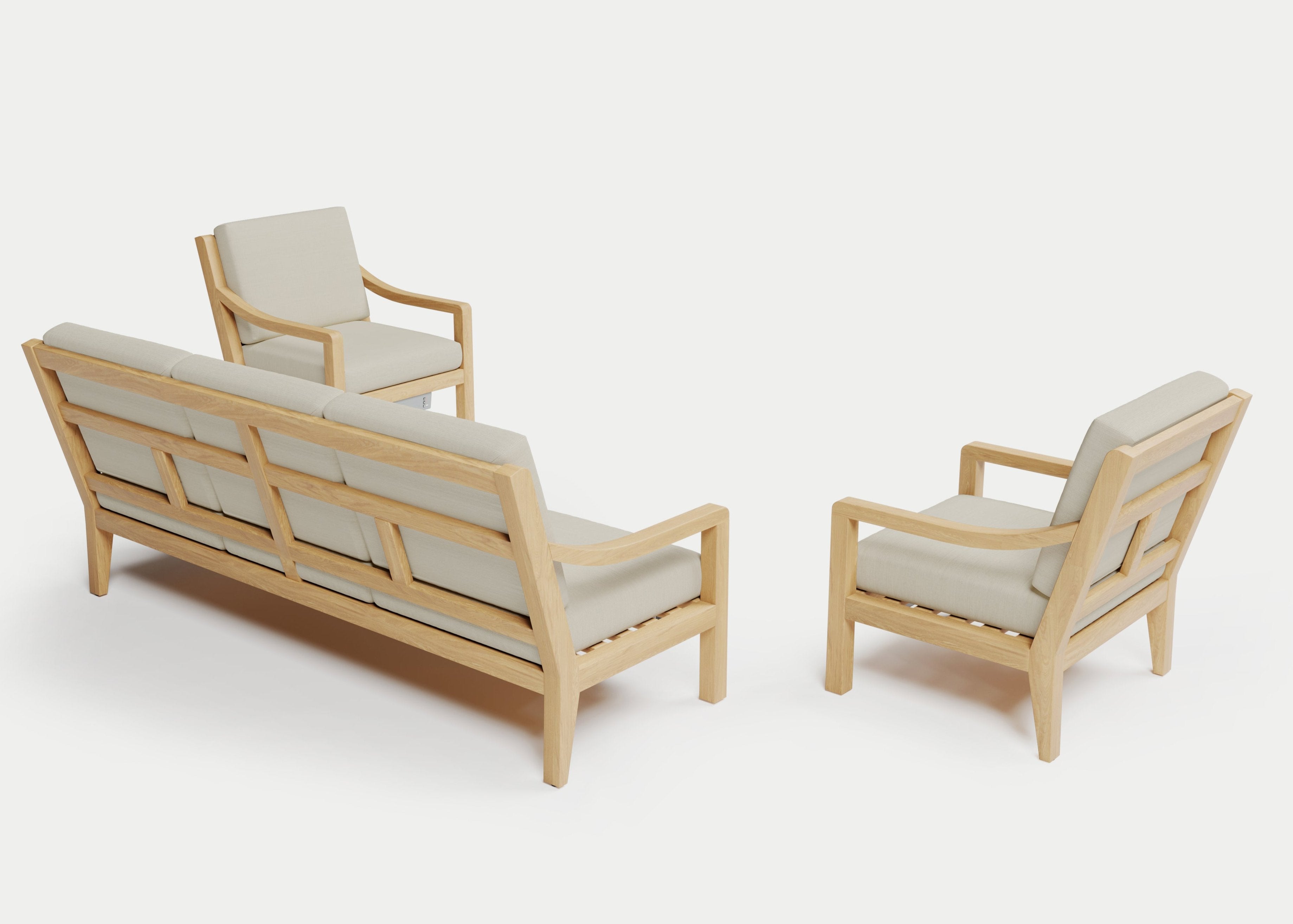 Heated Outdoor Teak Sofa Set