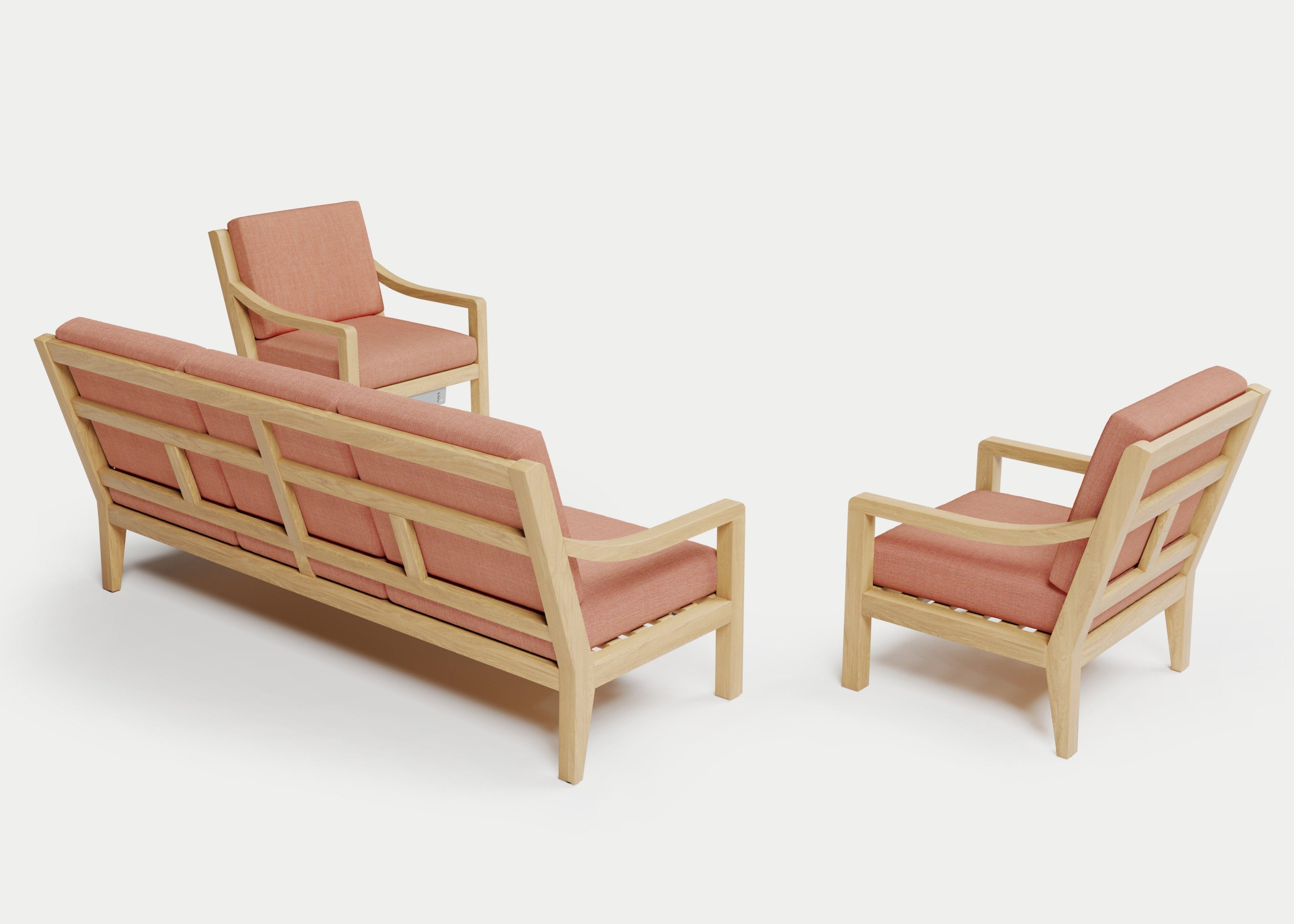 Heated Outdoor Teak Sofa Set