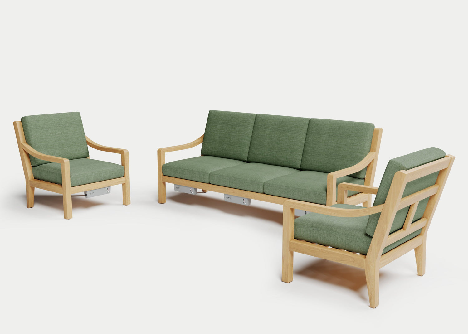 Heated Outdoor Teak Sofa Set