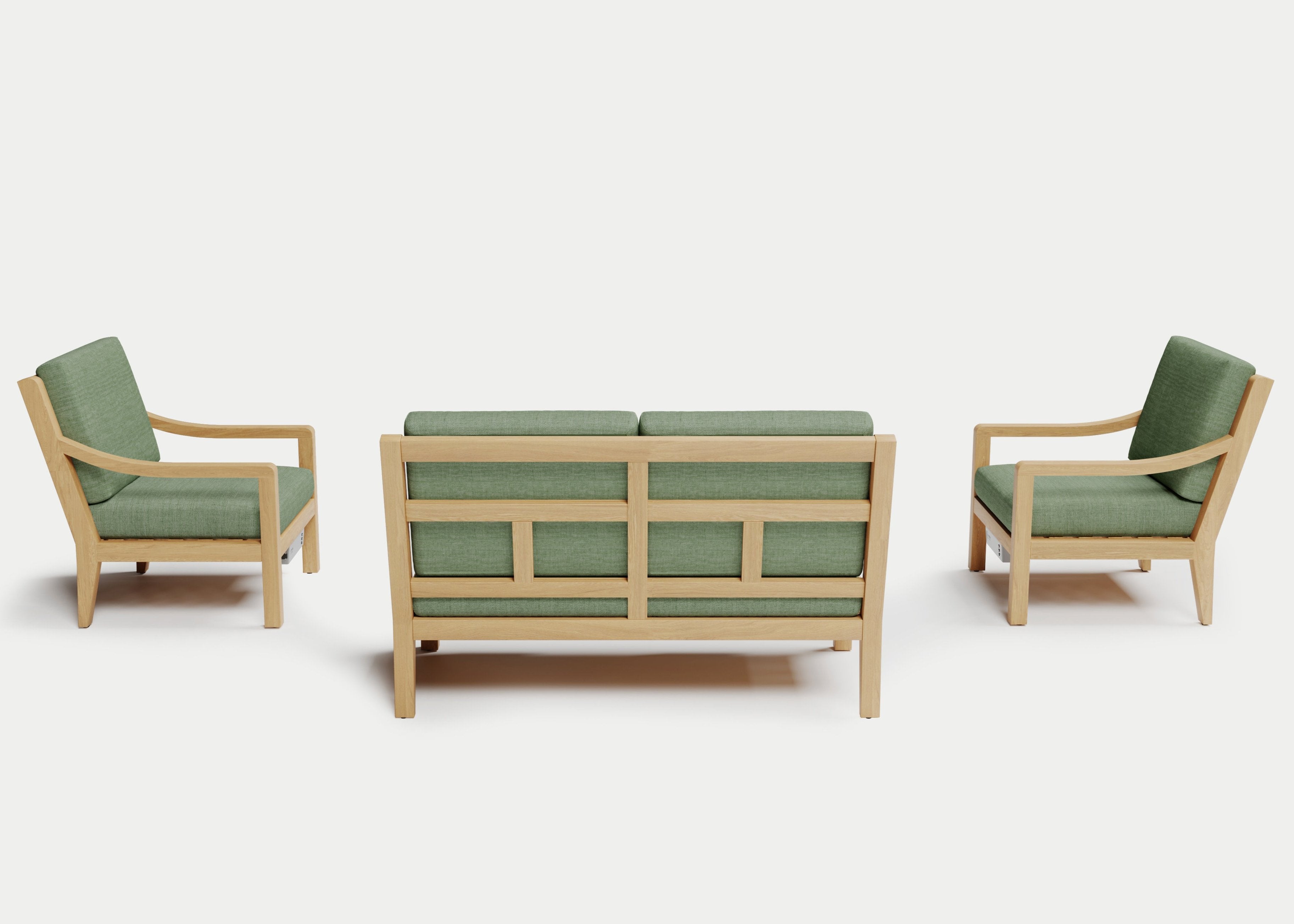 Heated Outdoor Teak Loveseat Set