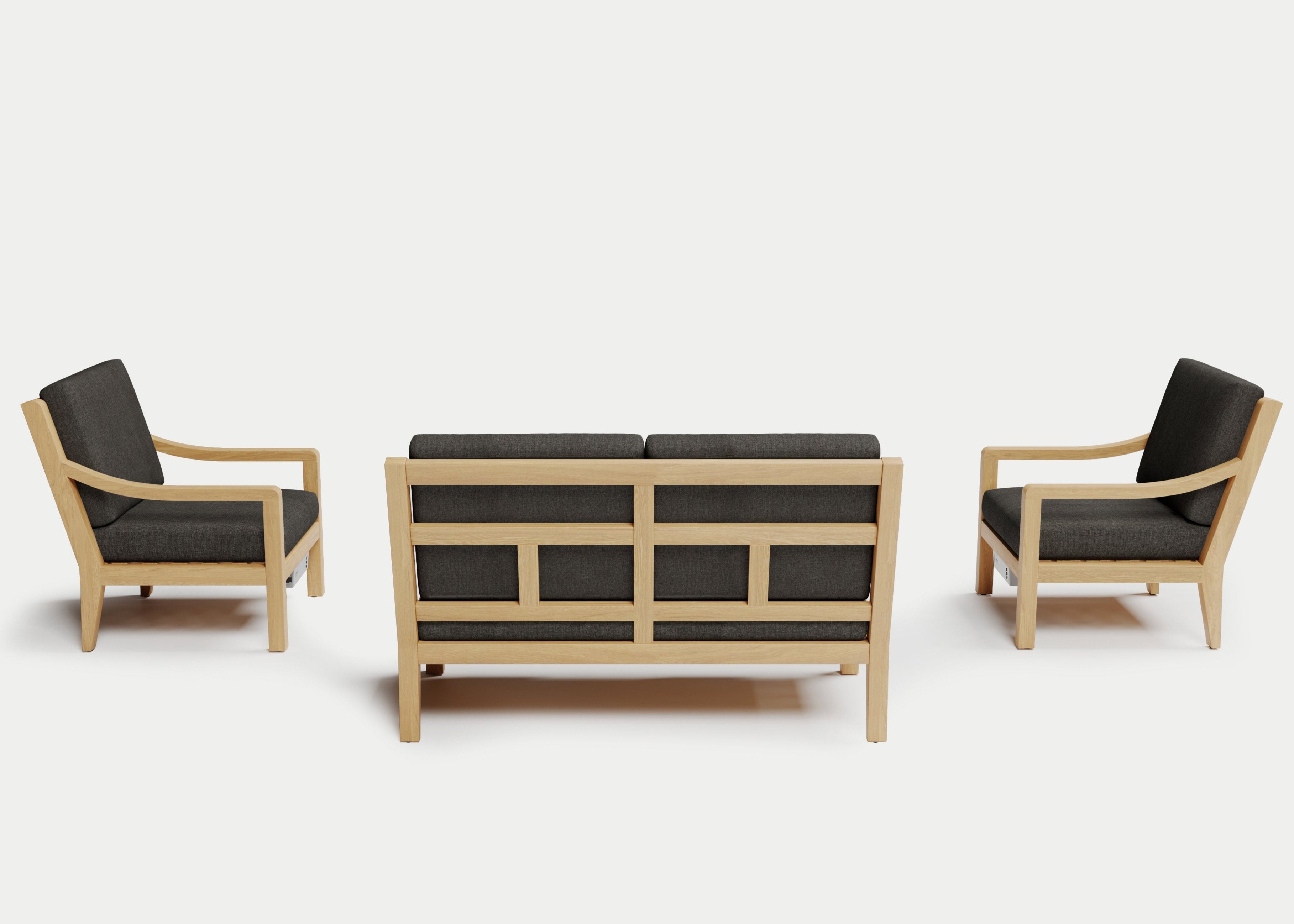 Heated Outdoor Teak Loveseat Set