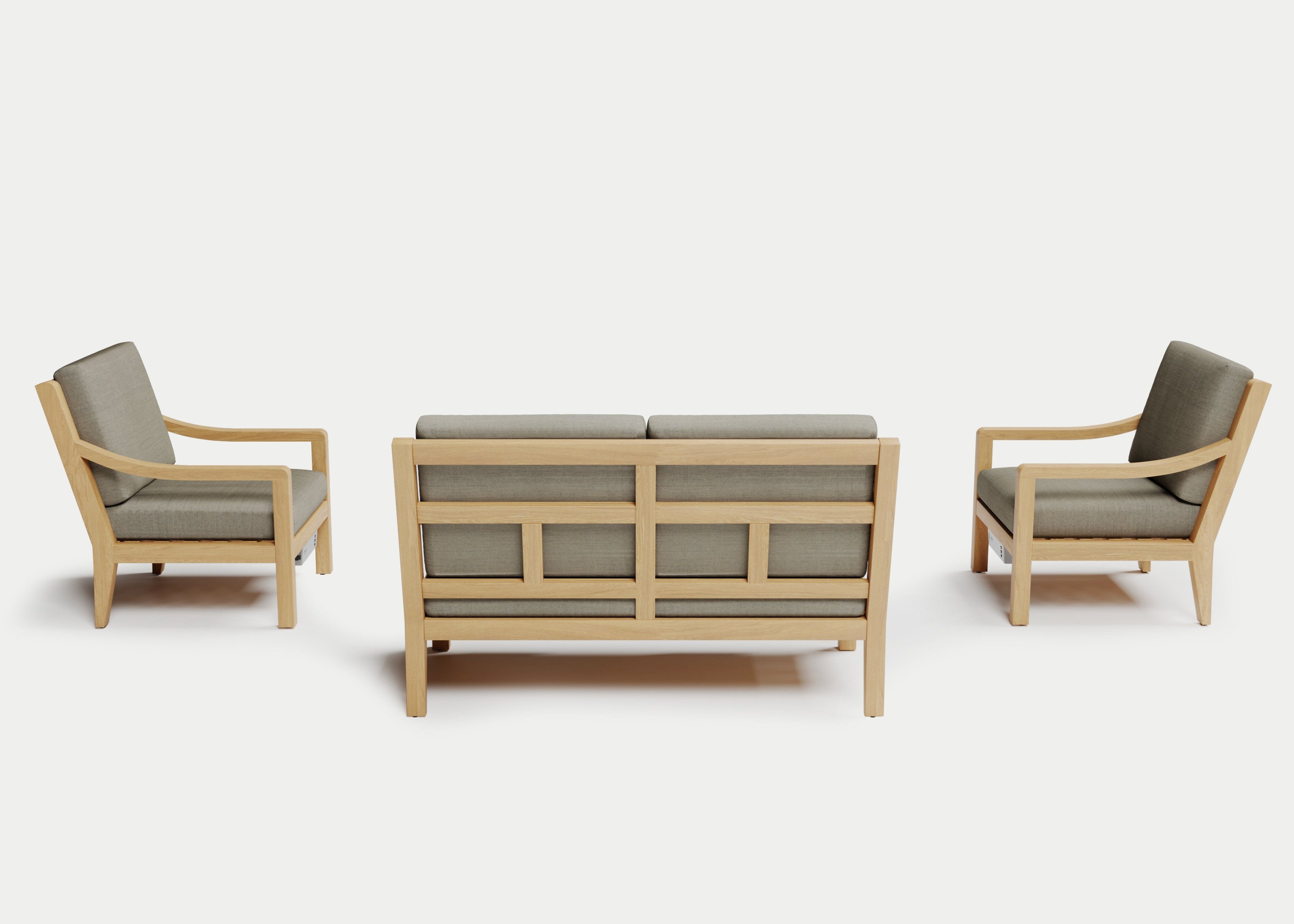 Heated Outdoor Teak Loveseat Set