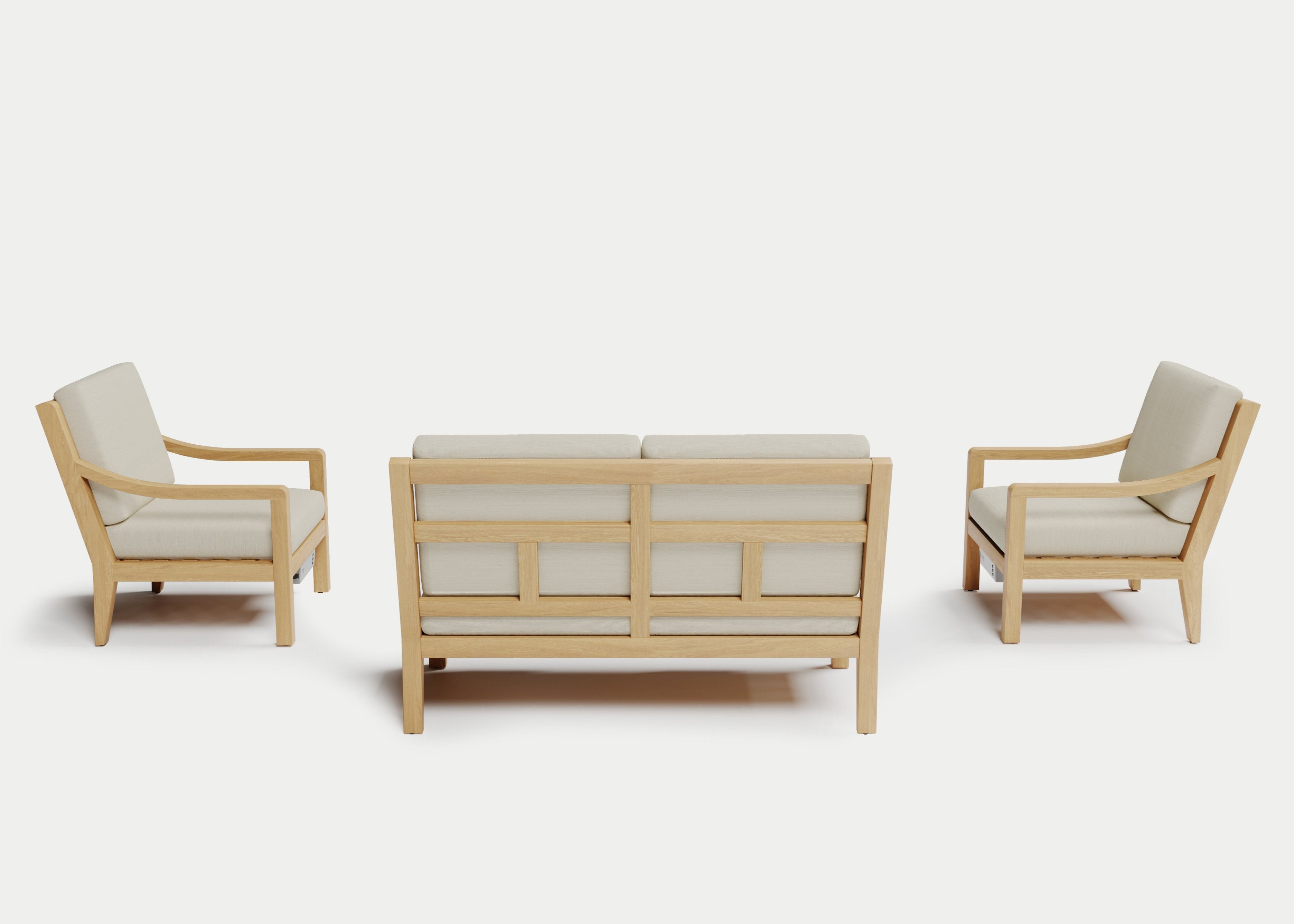 Heated Outdoor Teak Loveseat Set