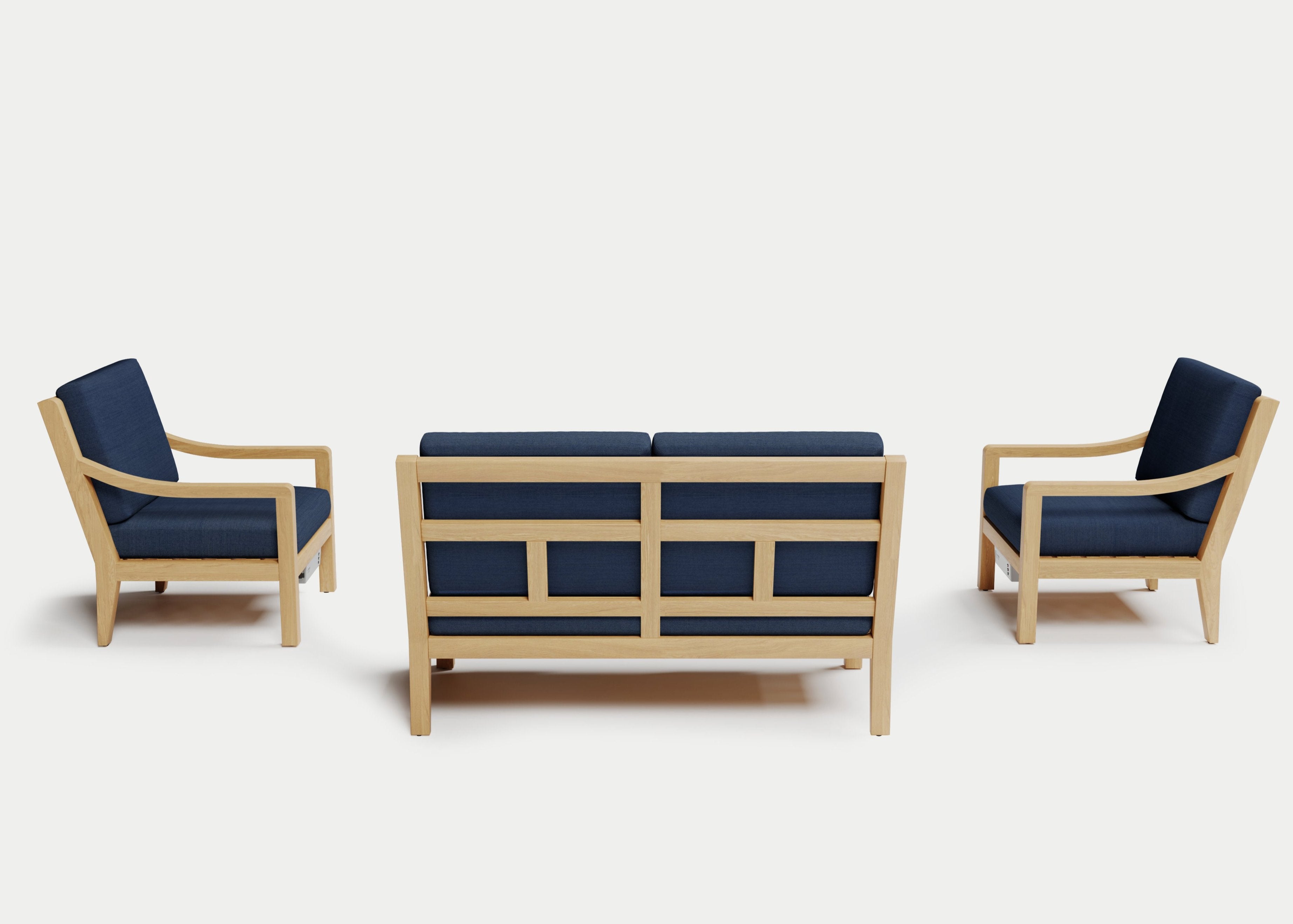 Heated Outdoor Teak Loveseat Set