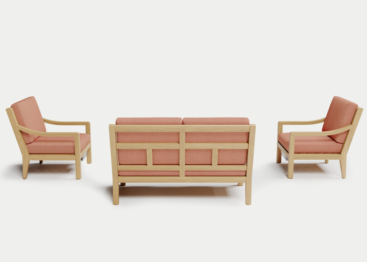 Heated Outdoor Teak Loveseat Set