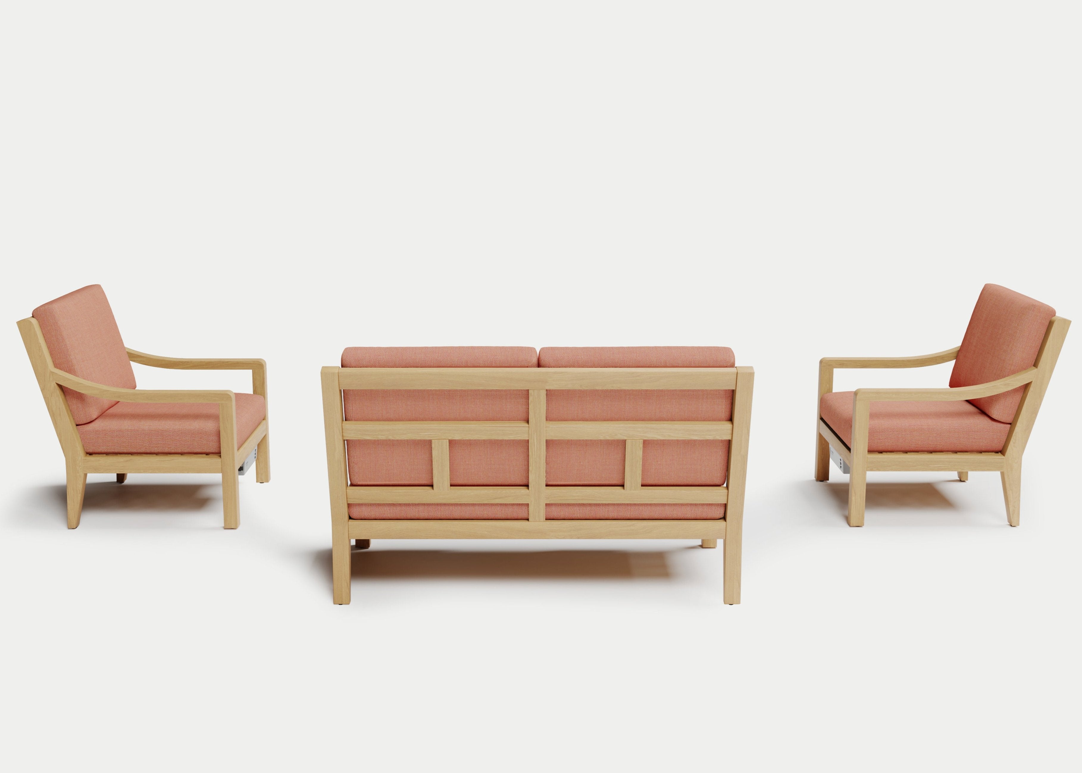Heated Outdoor Teak Loveseat Set