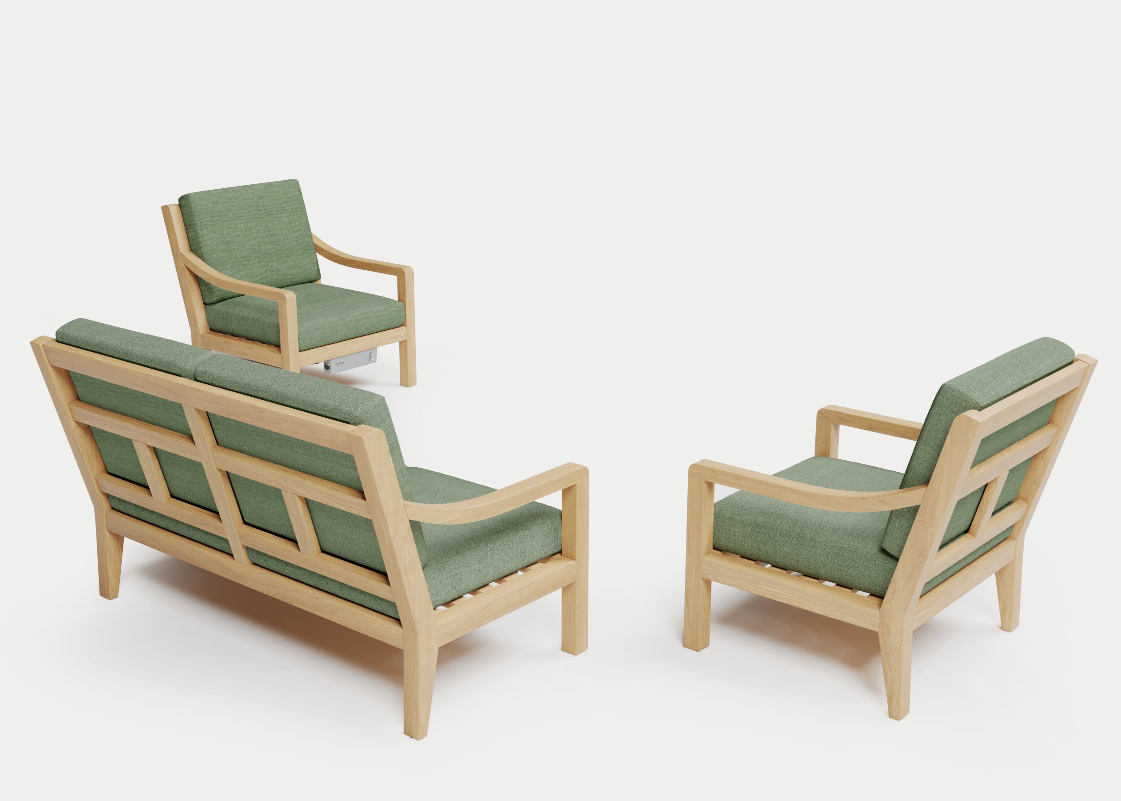 Heated Outdoor Teak Loveseat Set