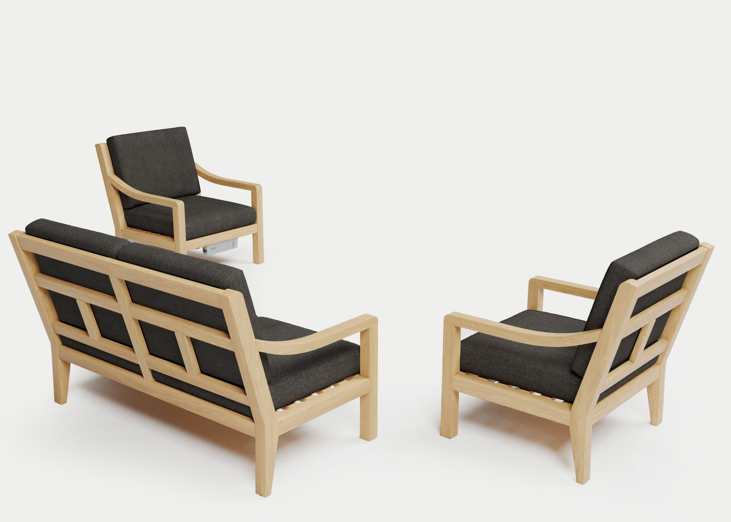 Heated Outdoor Teak Loveseat Set