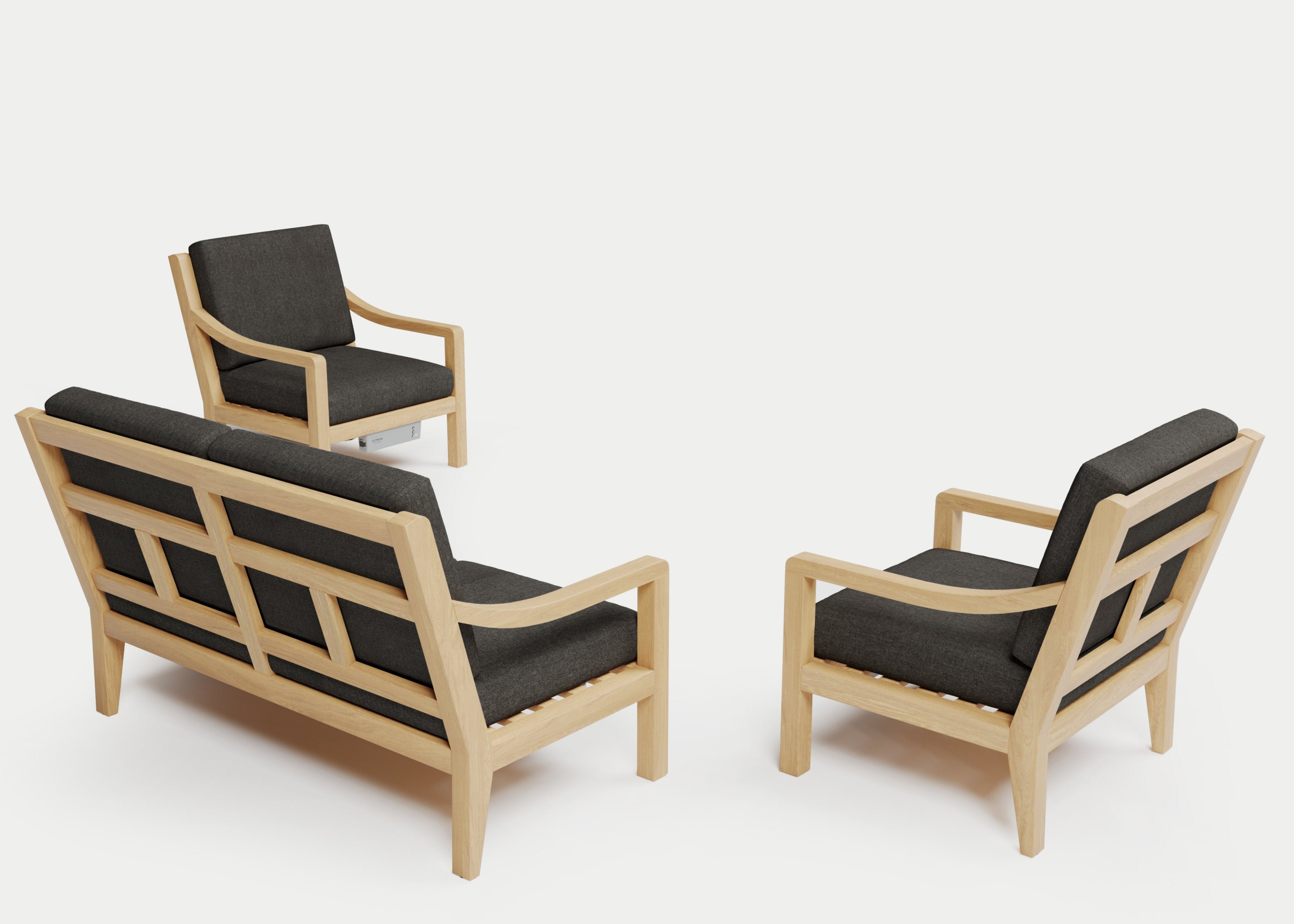 Heated Outdoor Teak Loveseat Set
