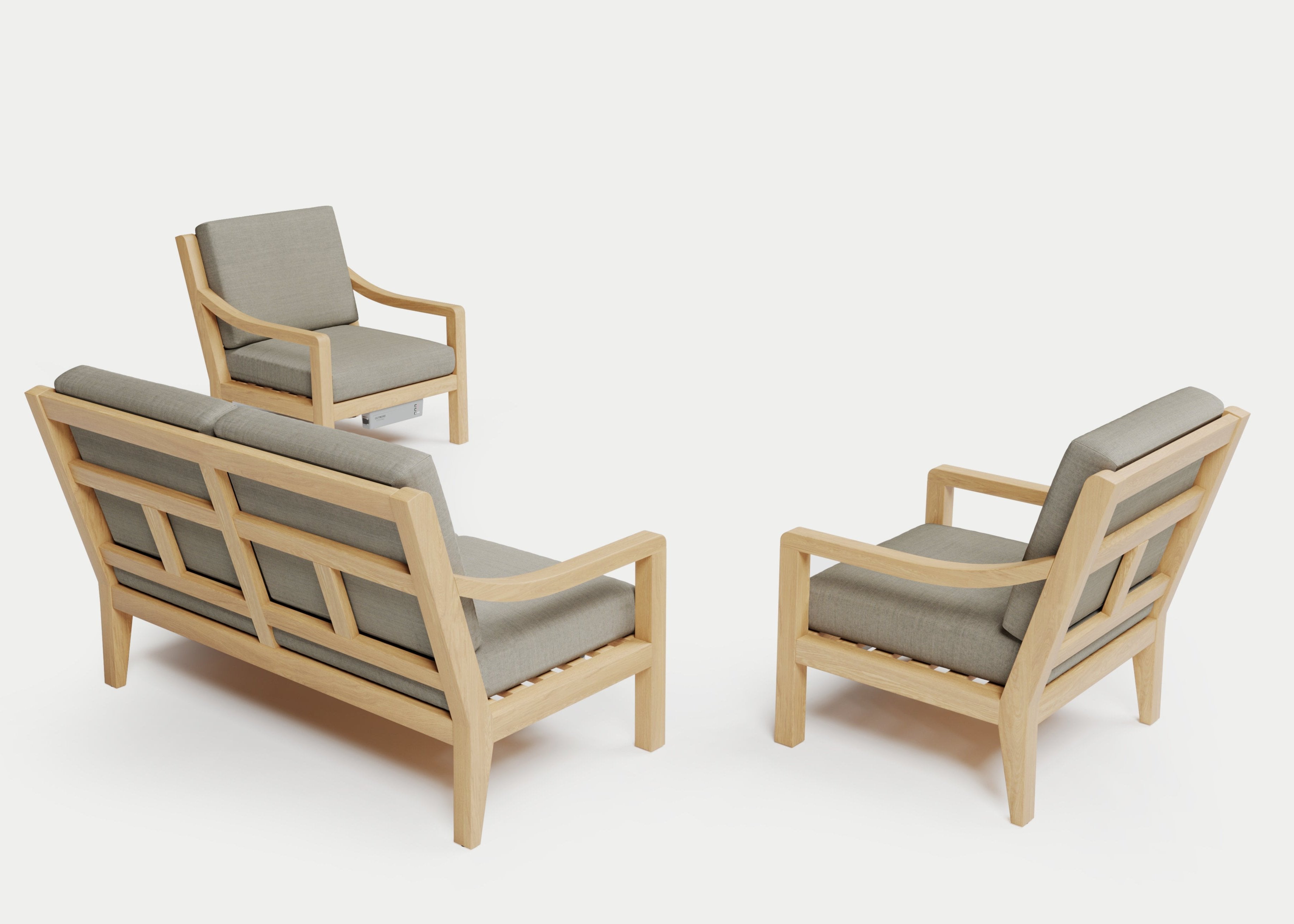 Heated Outdoor Teak Loveseat Set