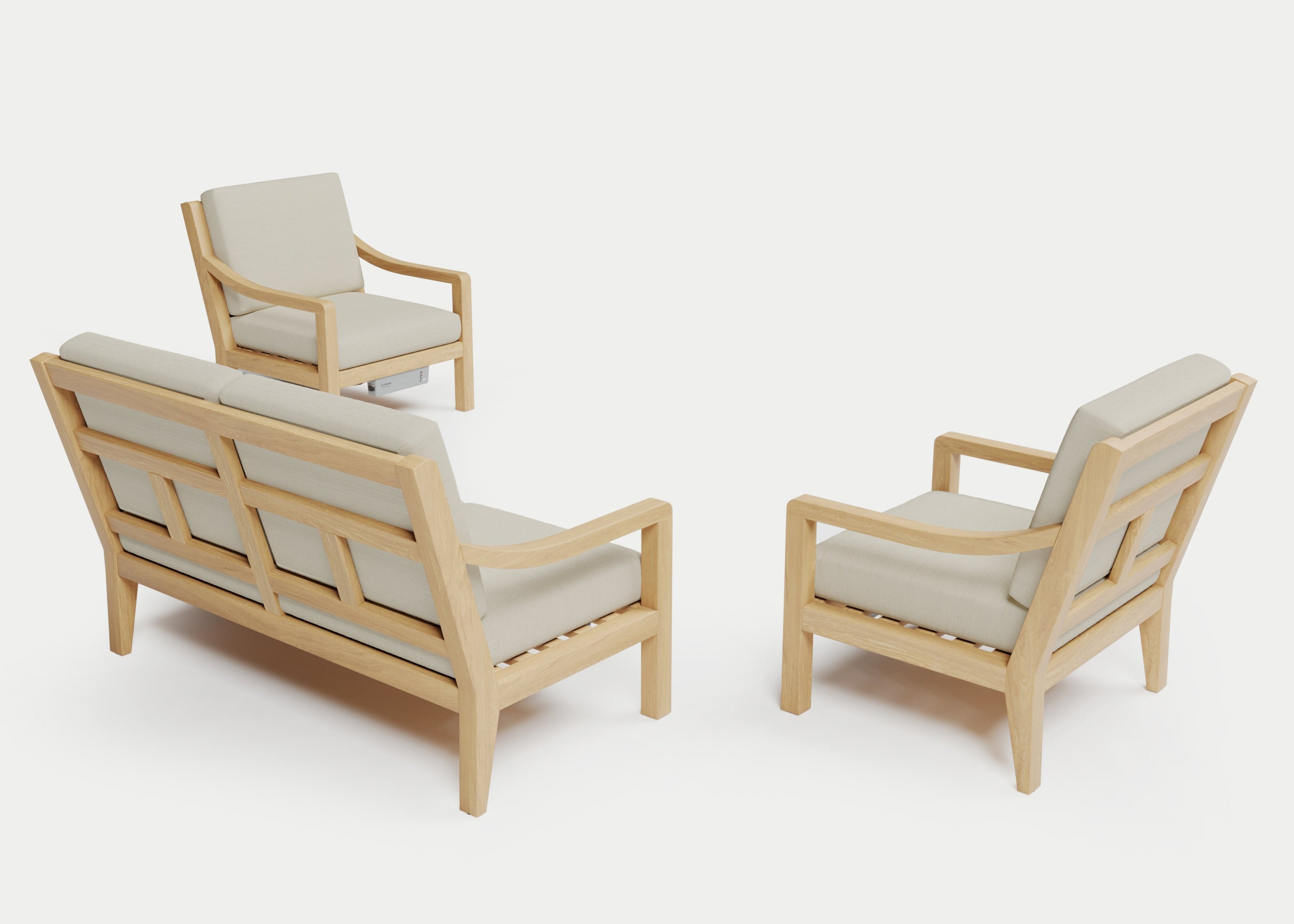 Heated Outdoor Teak Loveseat Set