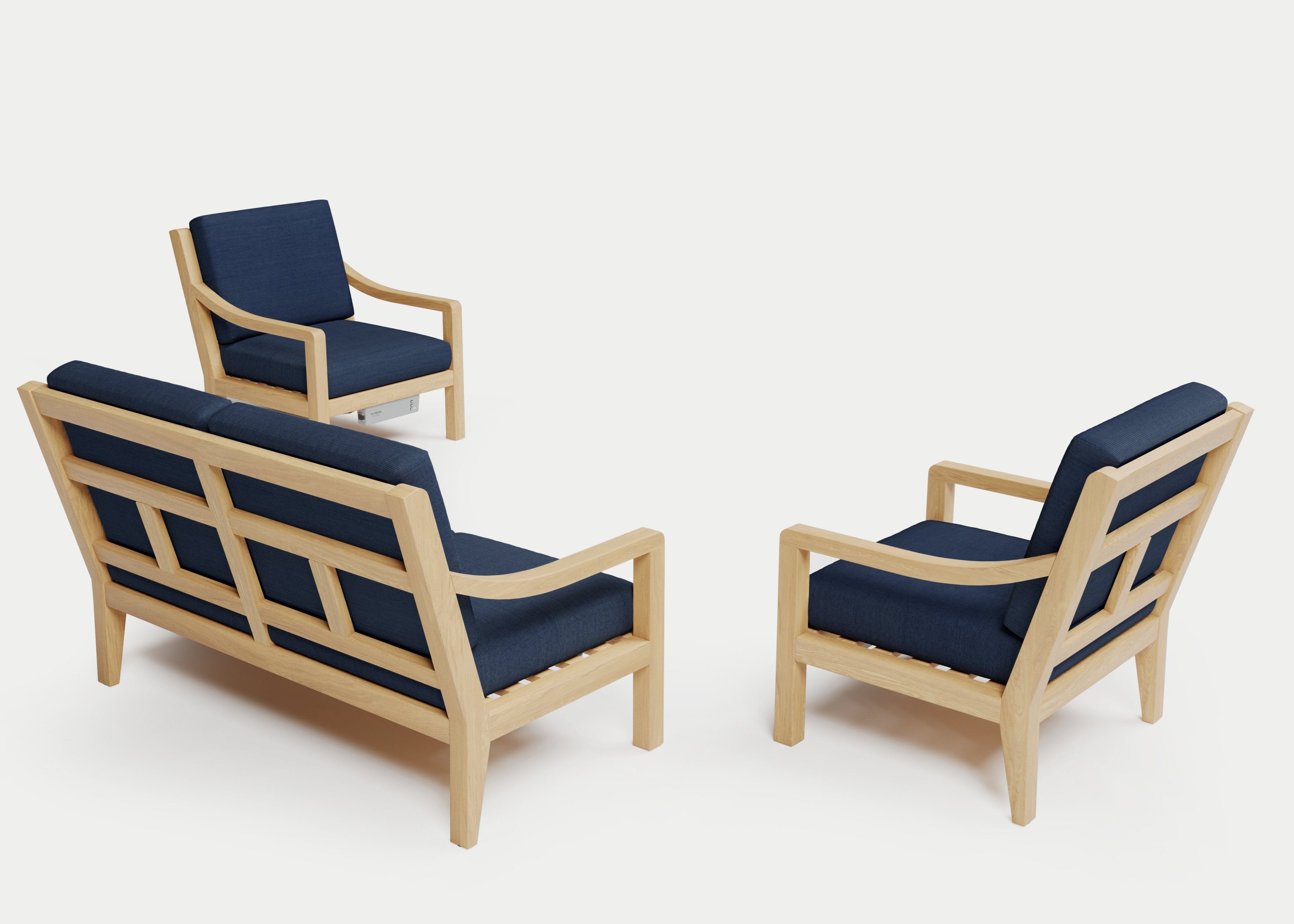 Heated Outdoor Teak Loveseat Set