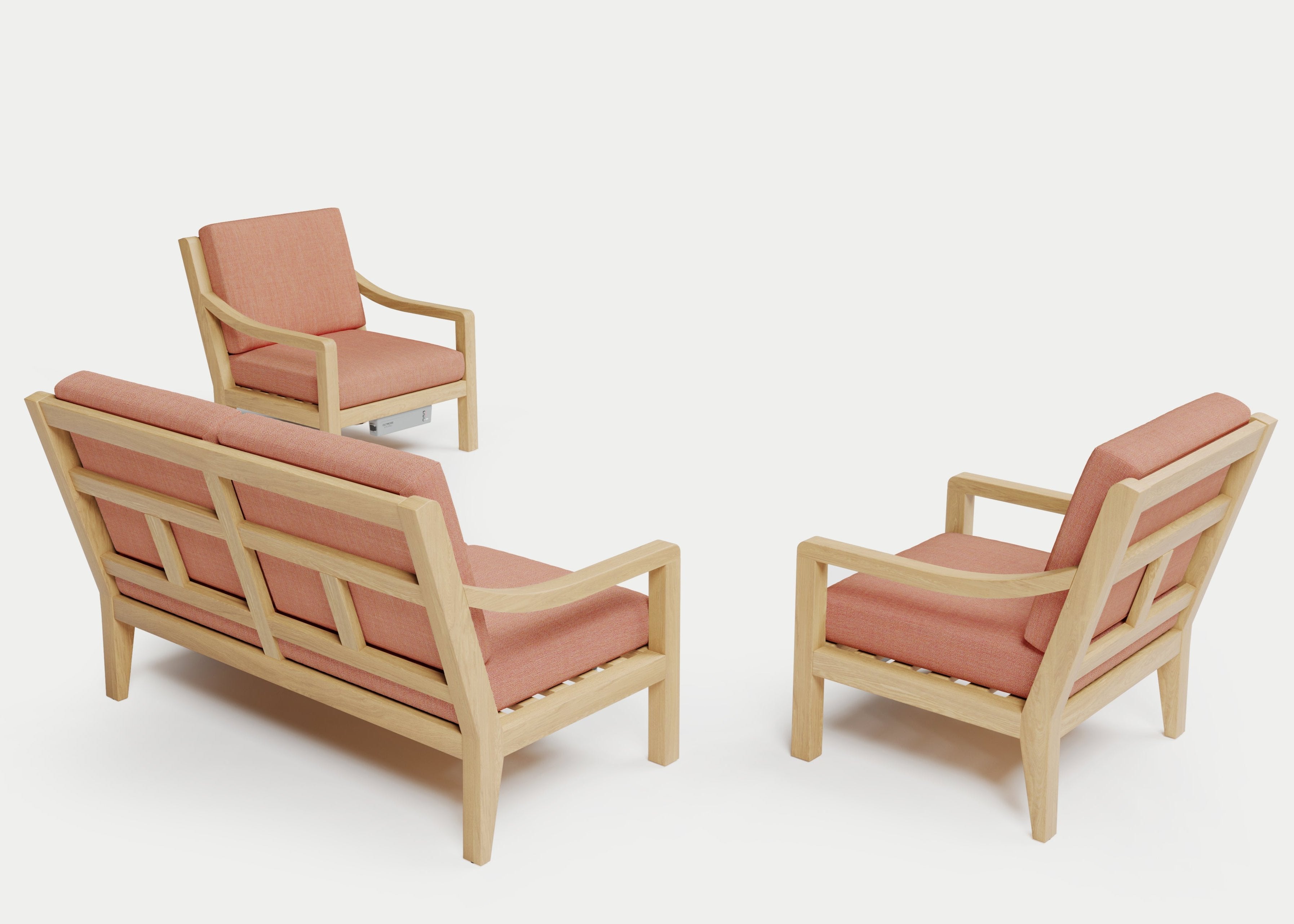 Heated Outdoor Teak Loveseat Set