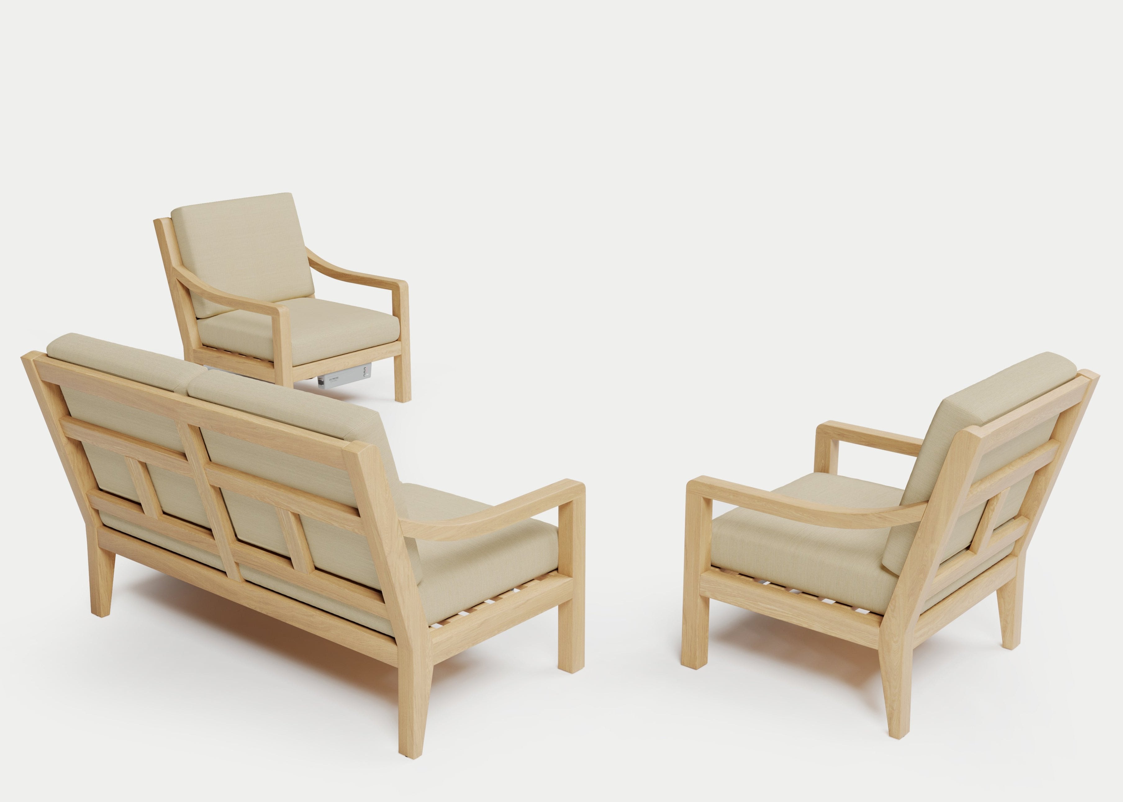 Heated Outdoor Teak Loveseat Set