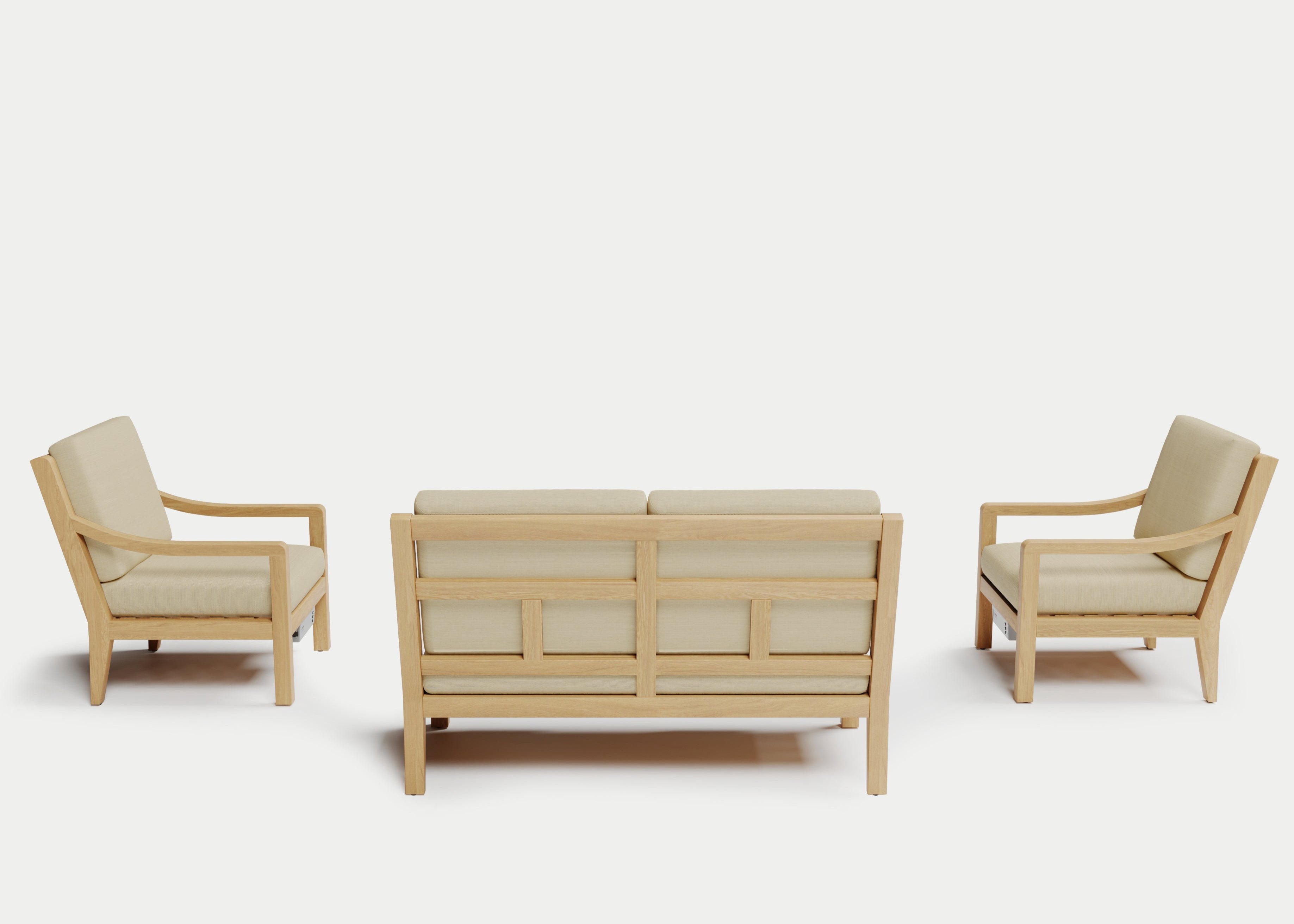 Heated Outdoor Teak Loveseat Set