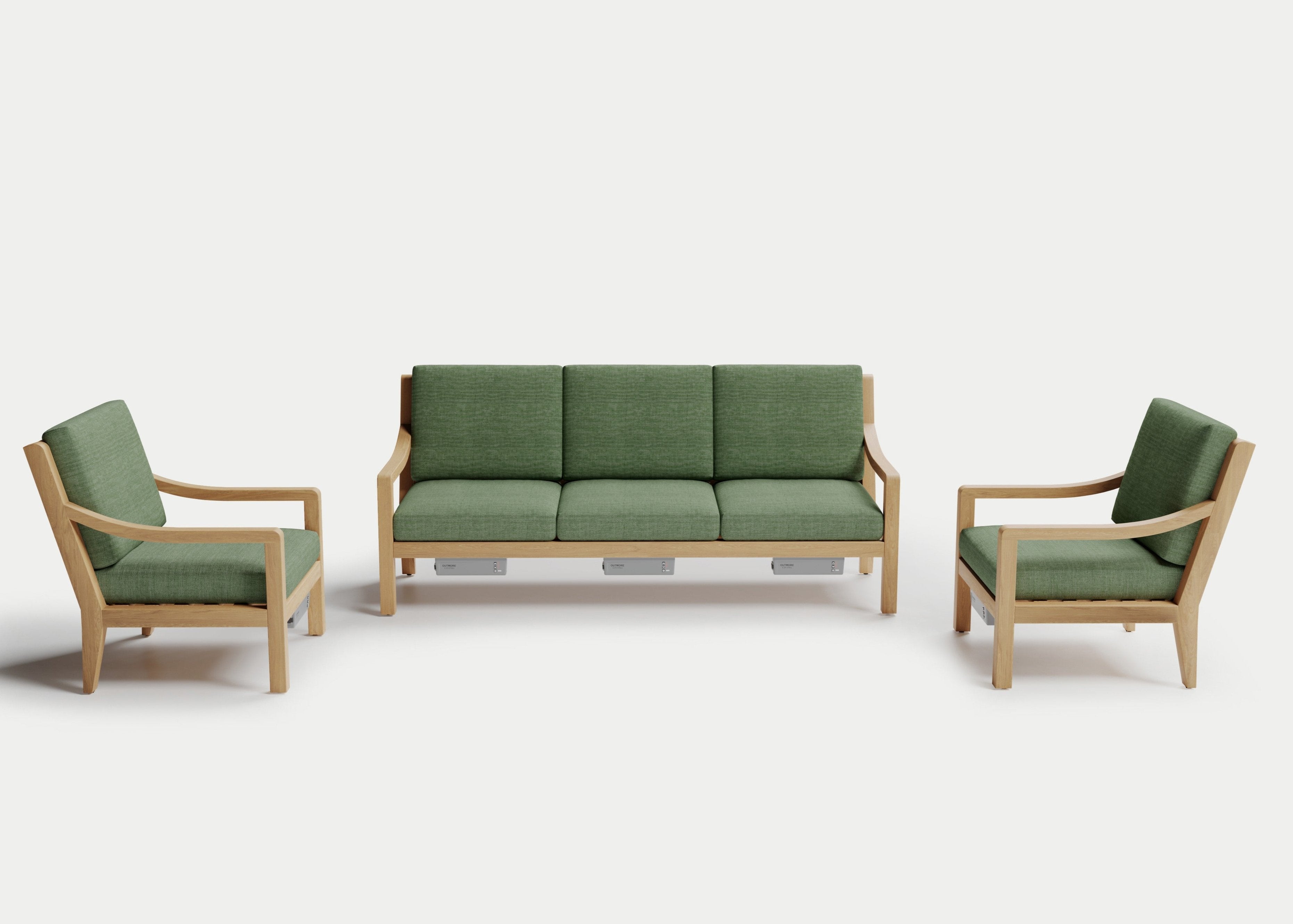Heated Outdoor Teak Sofa Set