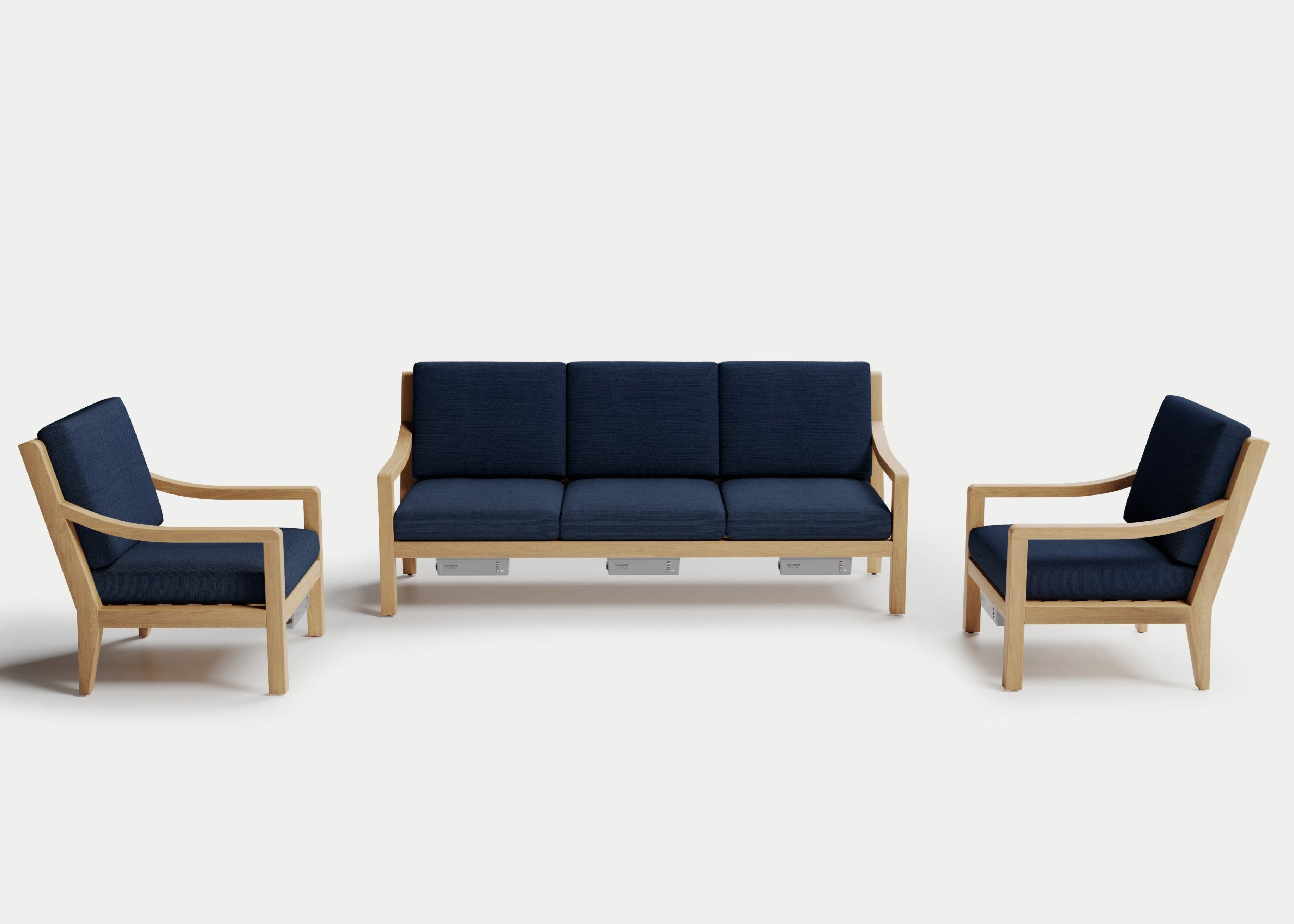 Heated Outdoor Teak Sofa Set