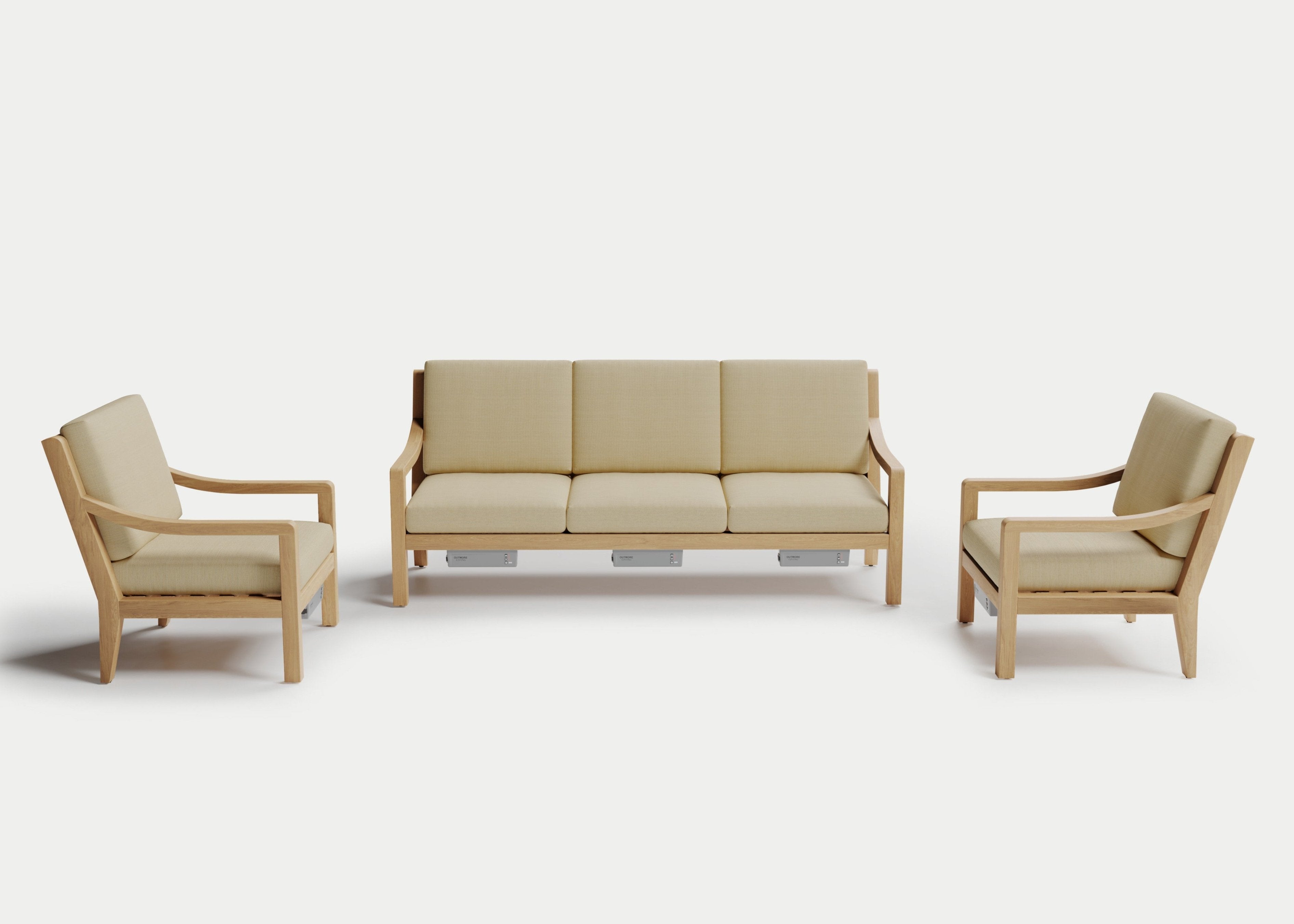 Heated Outdoor Teak Sofa Set