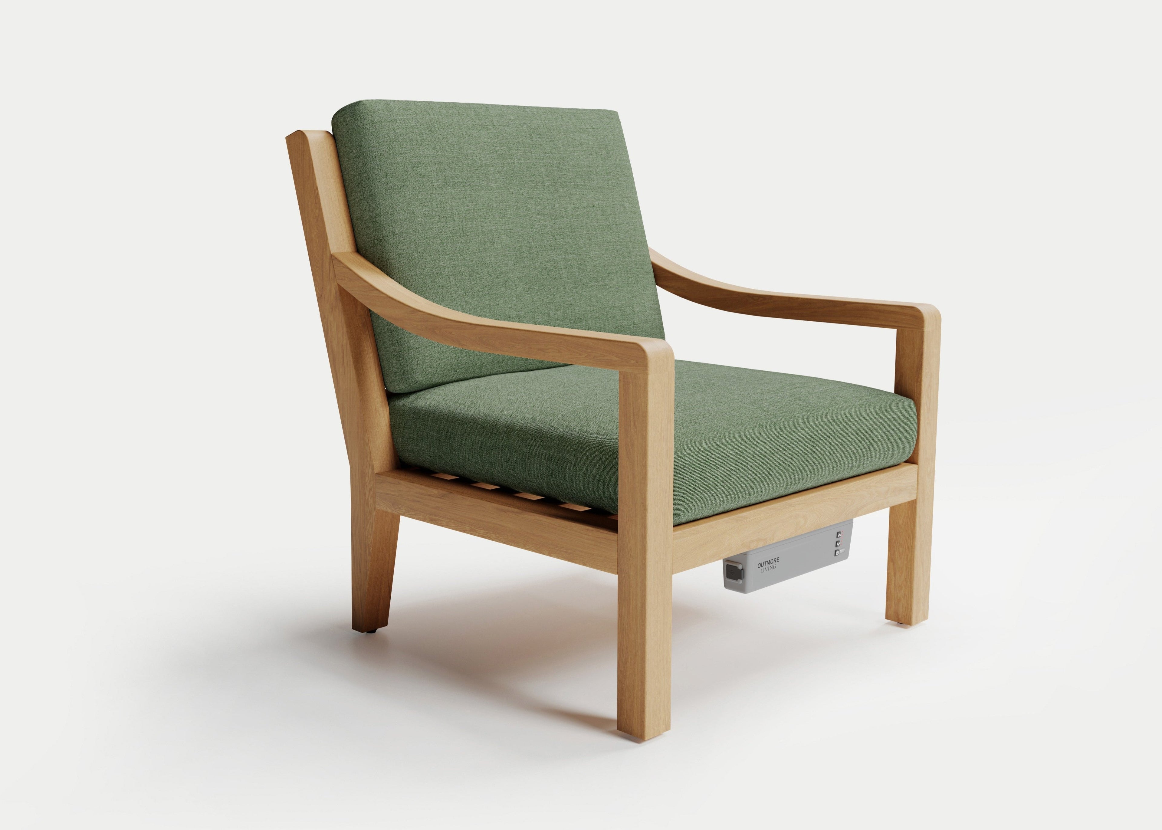 Heated Outdoor Teak Lounge Chair