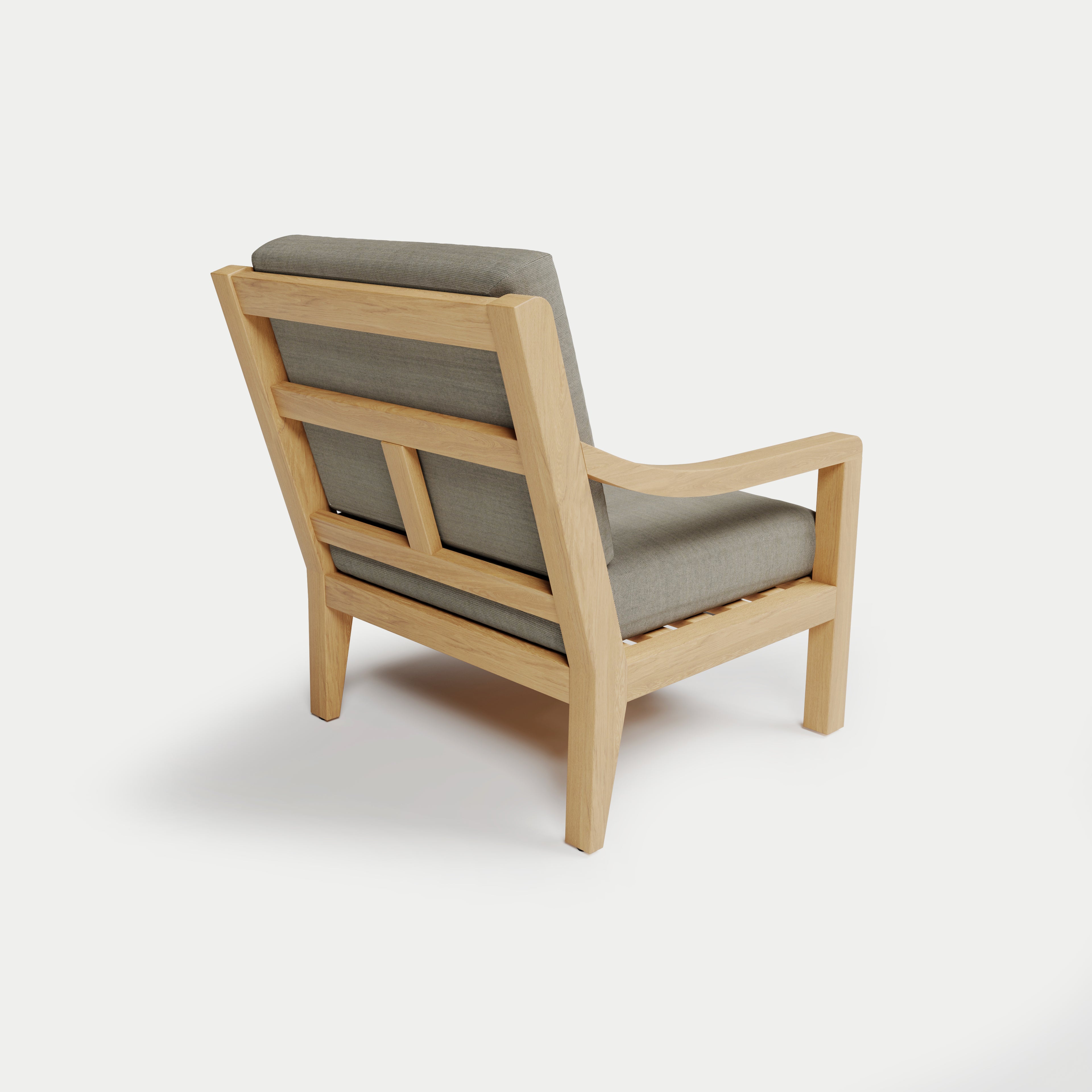 Heated Outdoor Teak Lounge Chair