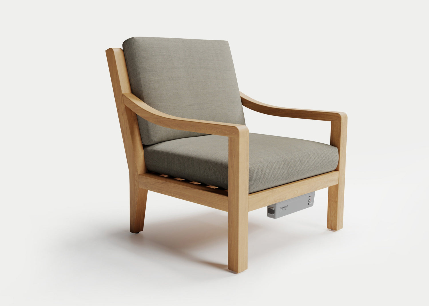 Heated Outdoor Teak Lounge Chair
