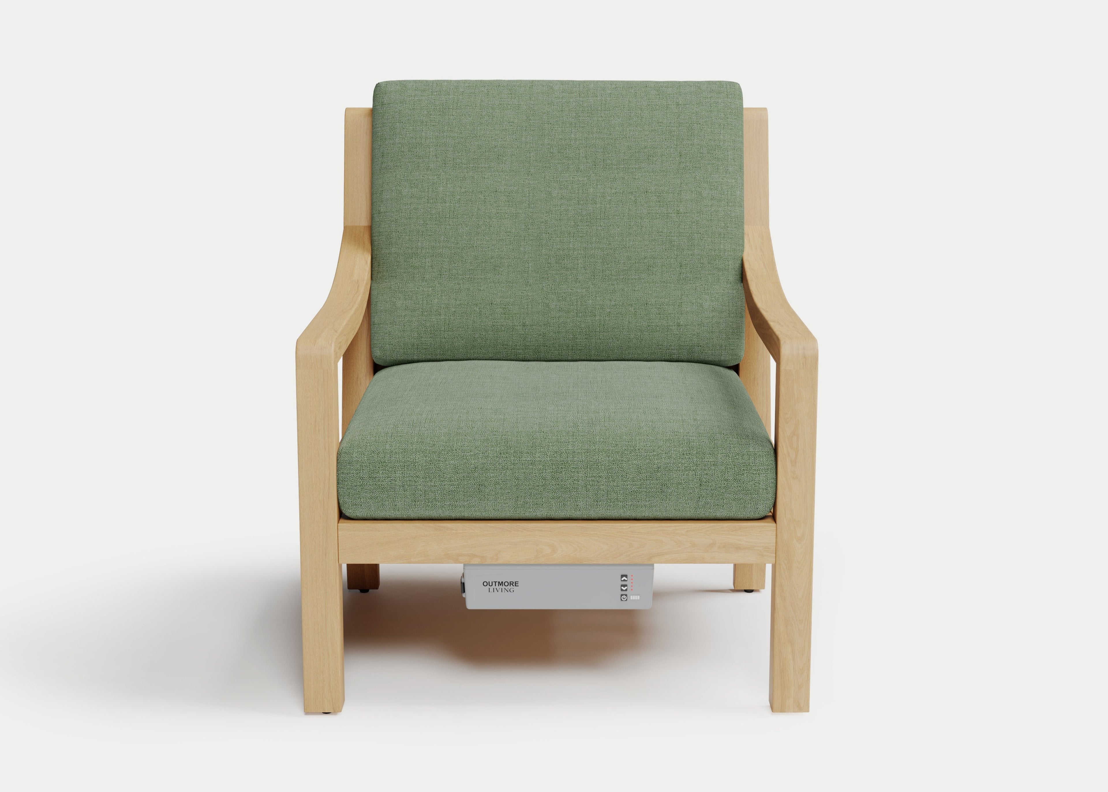 Heated Outdoor Teak Lounge Chair