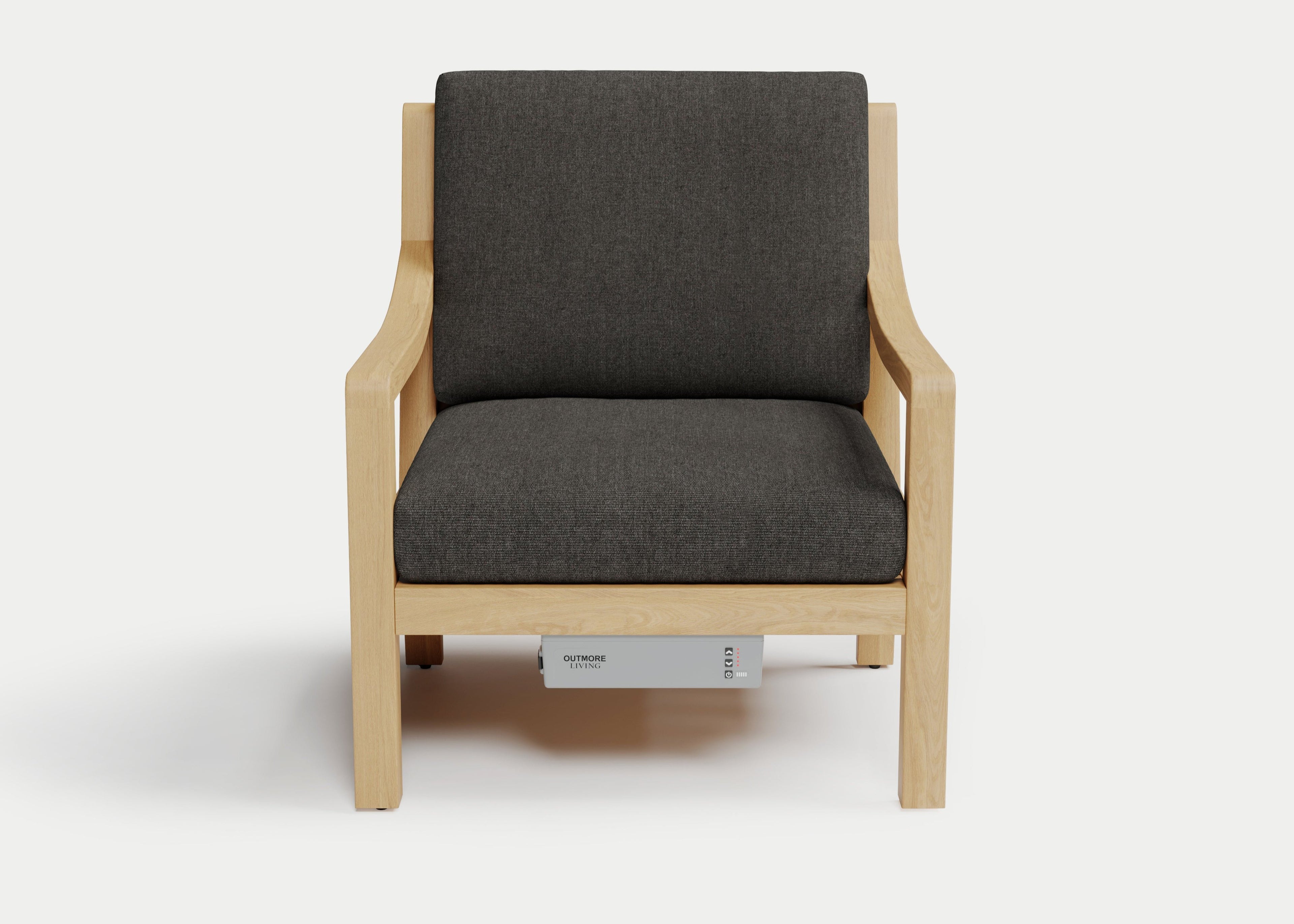 Heated Outdoor Teak Lounge Chair