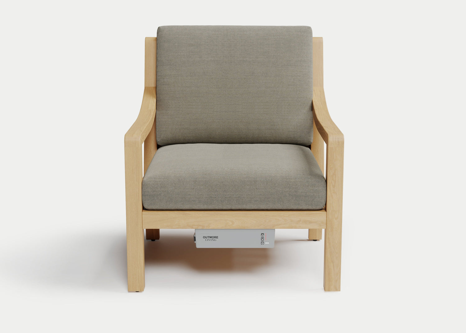 Heated Outdoor Teak Lounge Chair