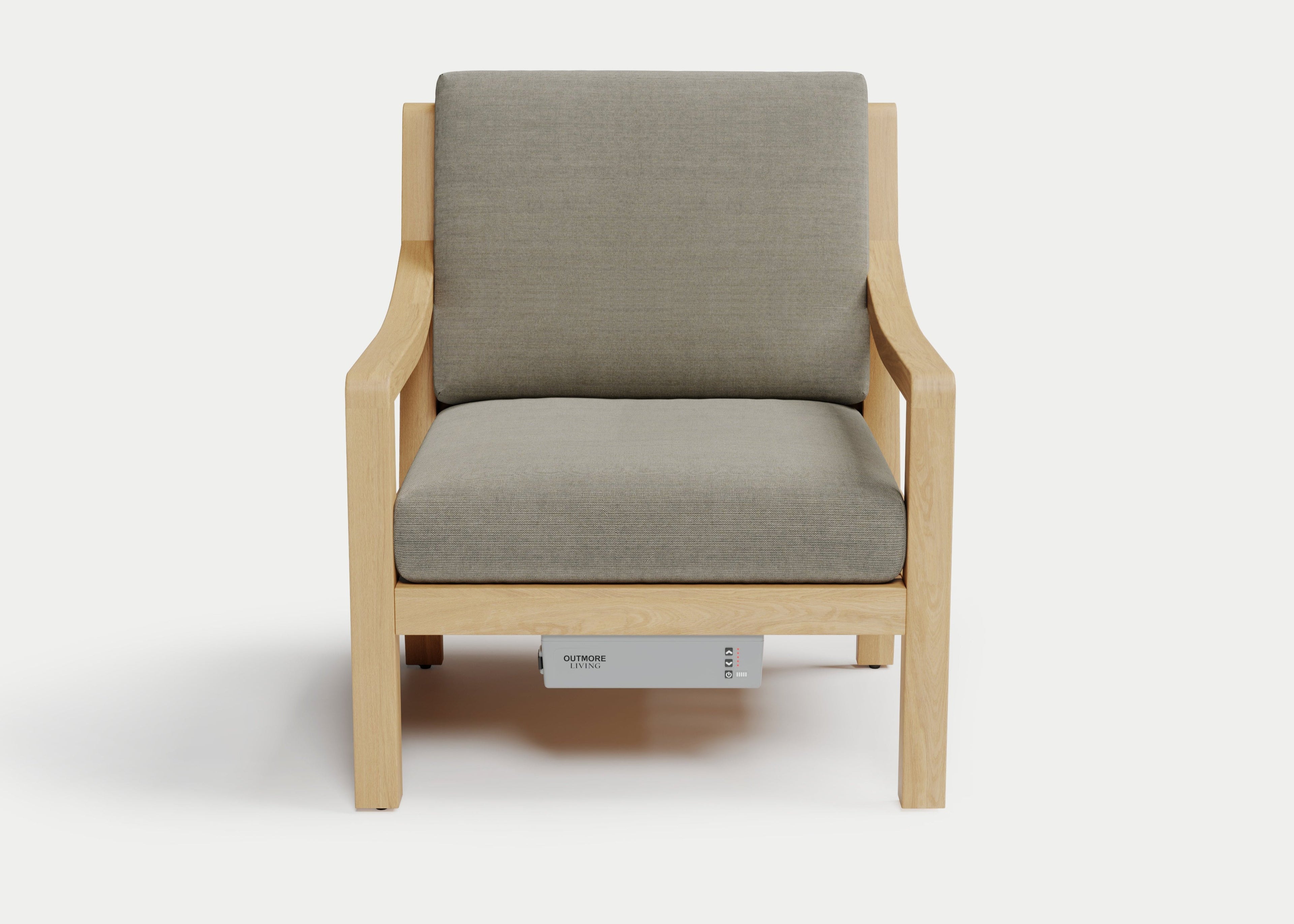 Heated Outdoor Teak Lounge Chair