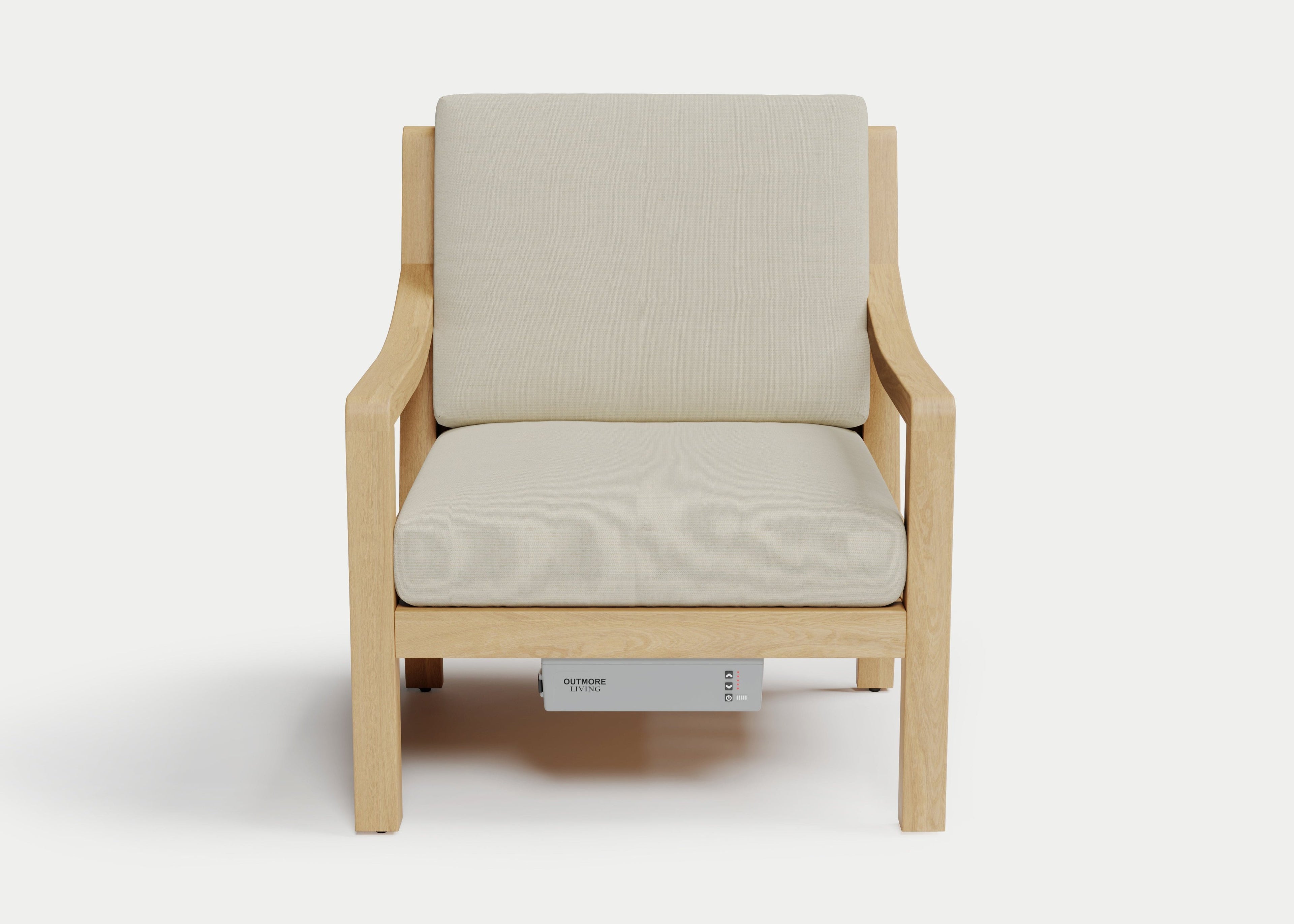 Heated Outdoor Teak Lounge Chair