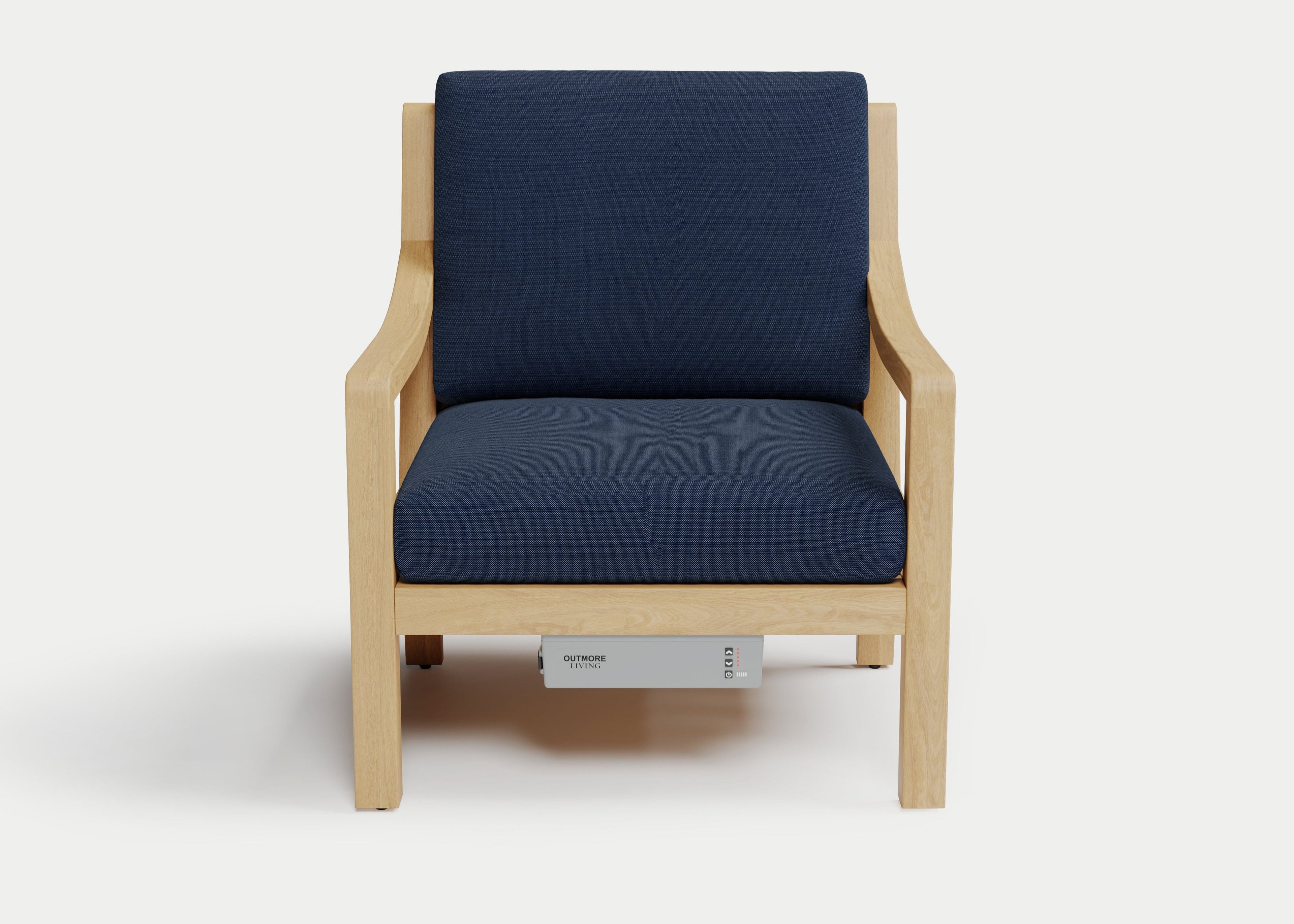 Heated Outdoor Teak Lounge Chair