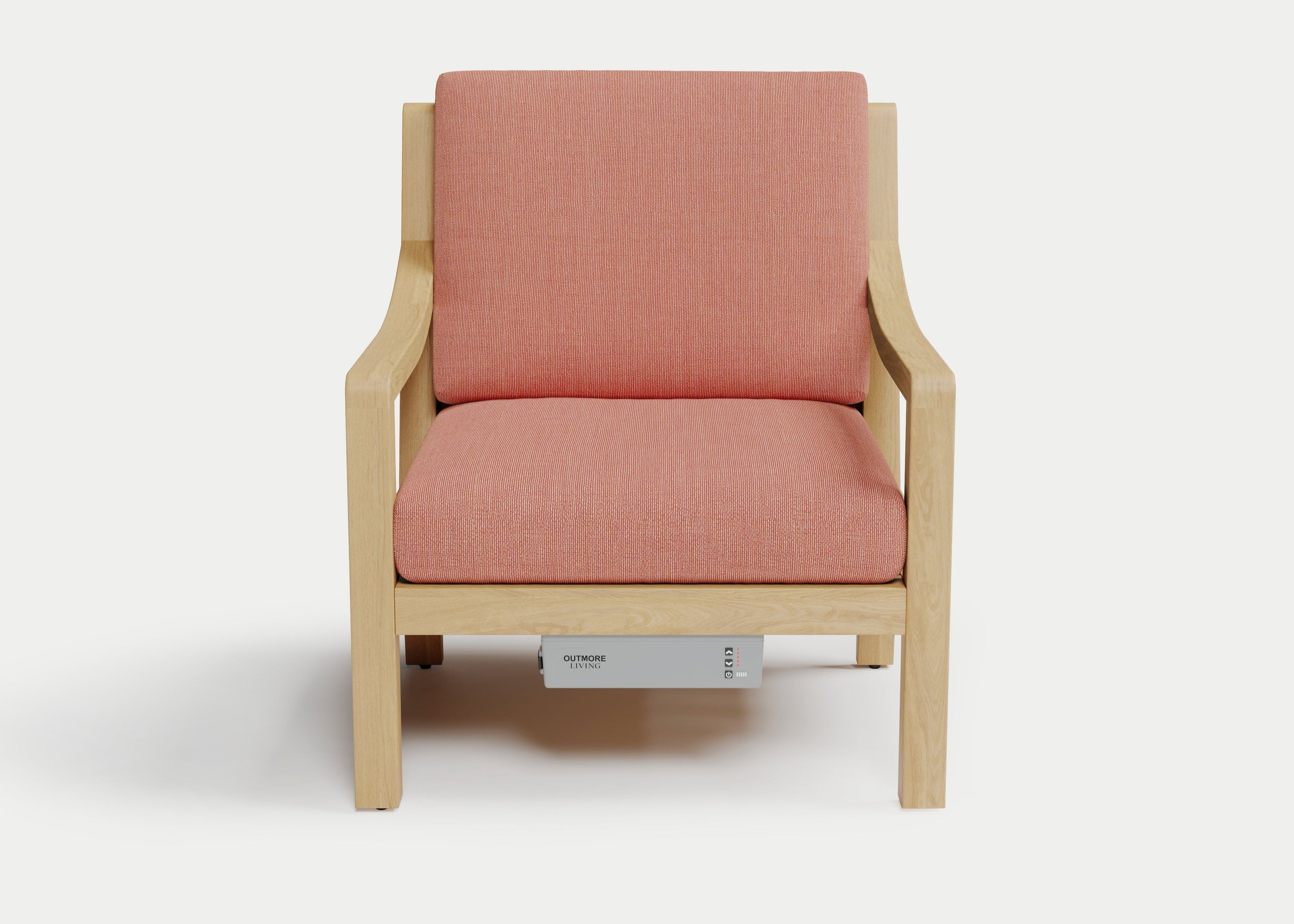 Heated Outdoor Teak Lounge Chair