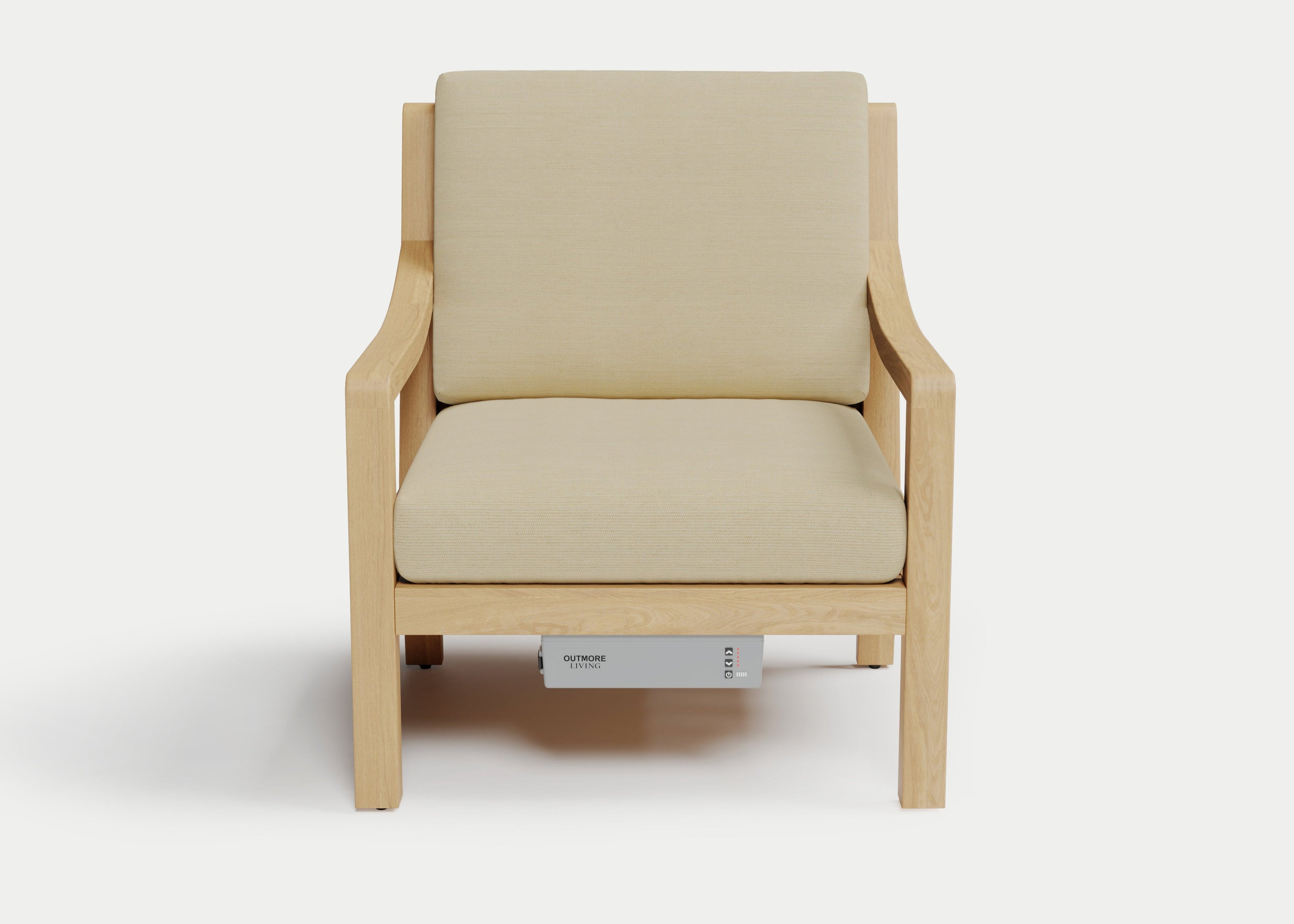 Heated Outdoor Teak Lounge Chair
