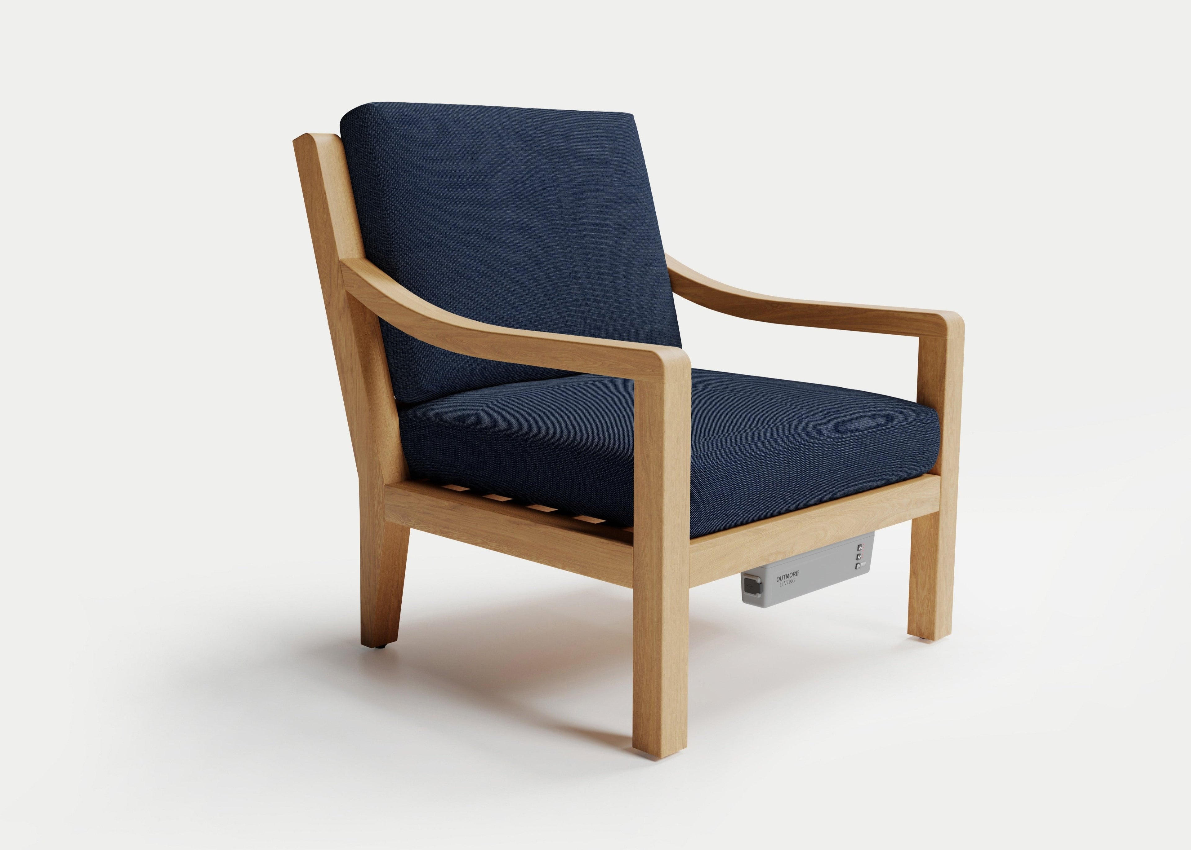 Heated Outdoor Teak Lounge Chair