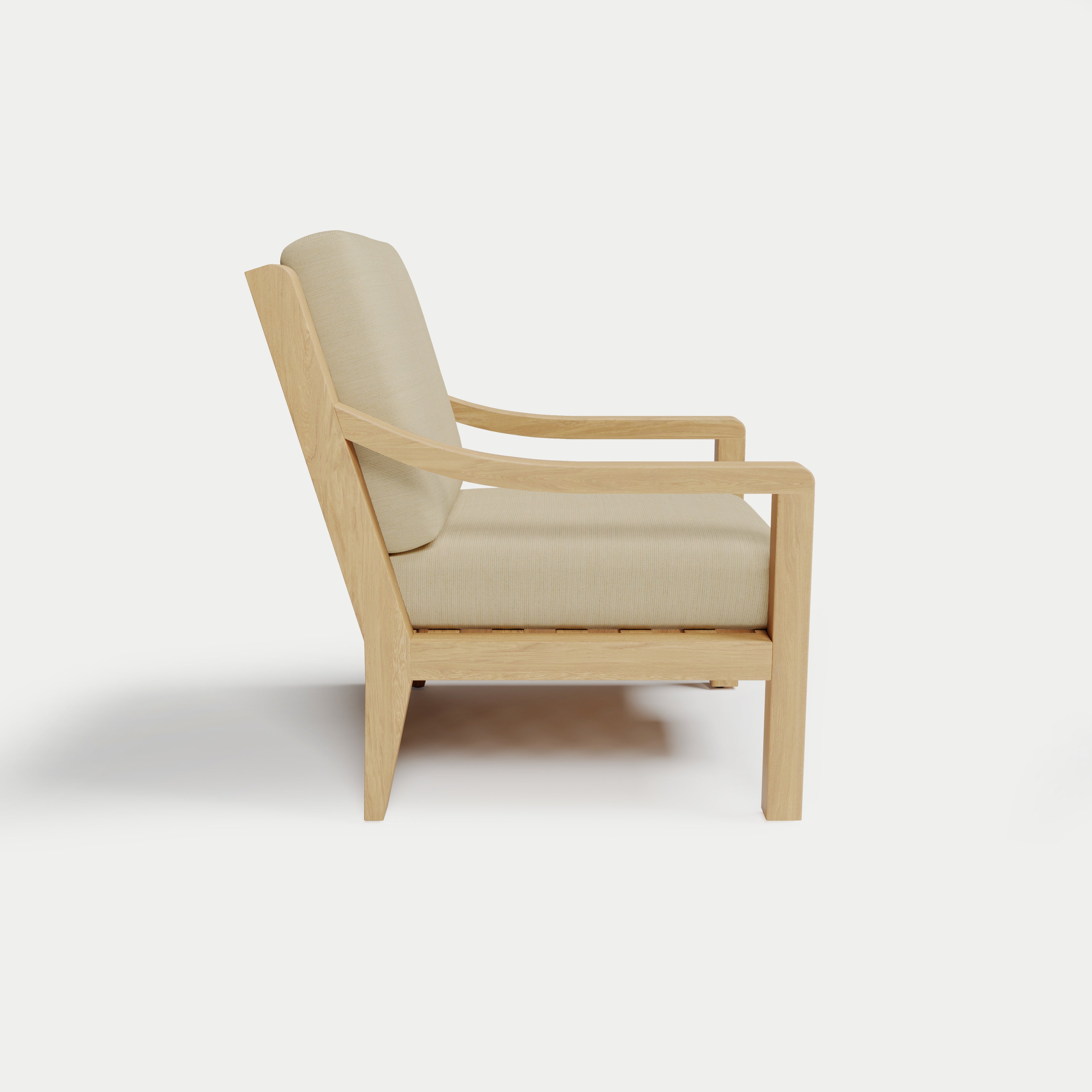 Heated Outdoor Teak Lounge Chair