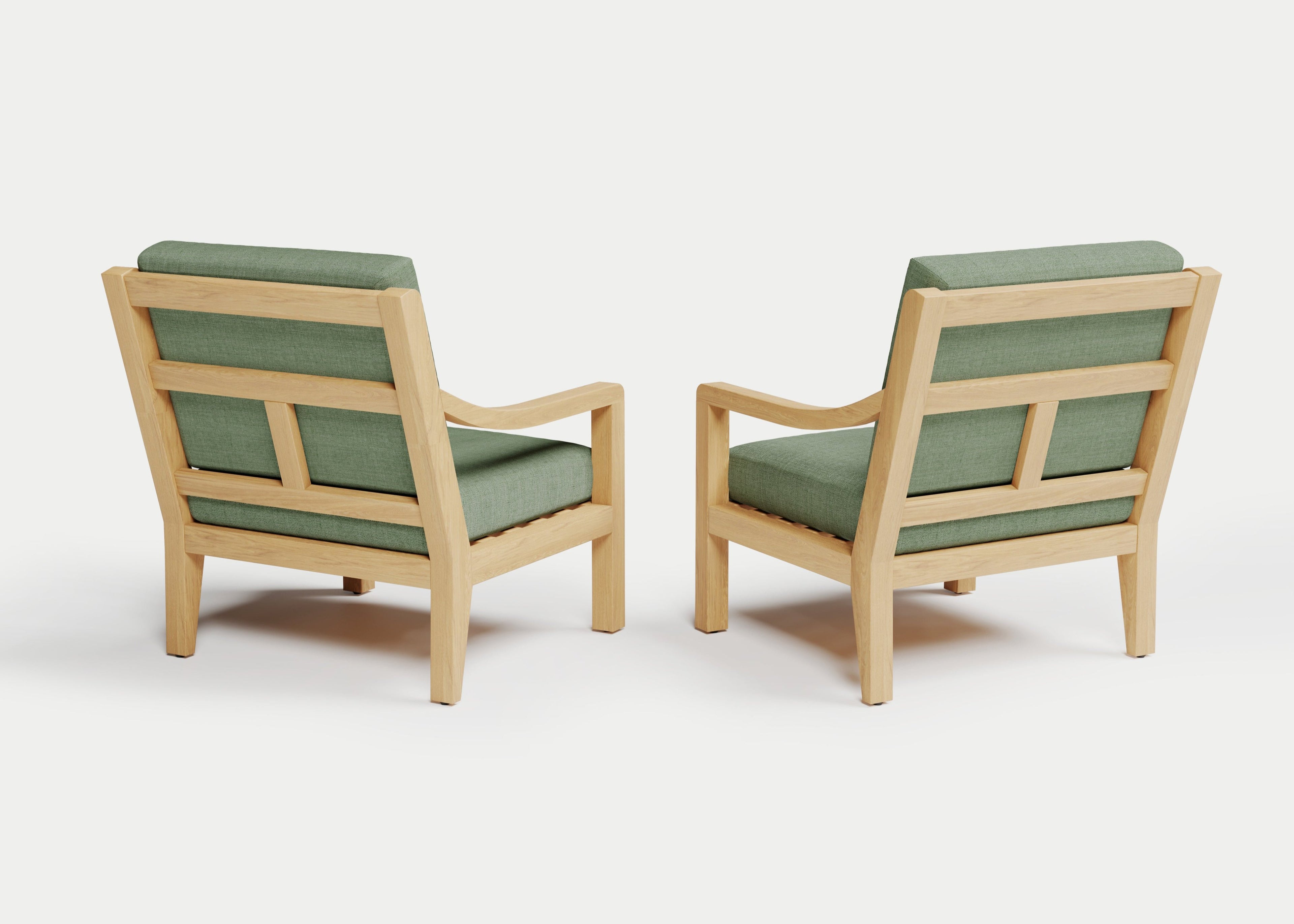 Heated Outdoor Teak Lounge Chair Set