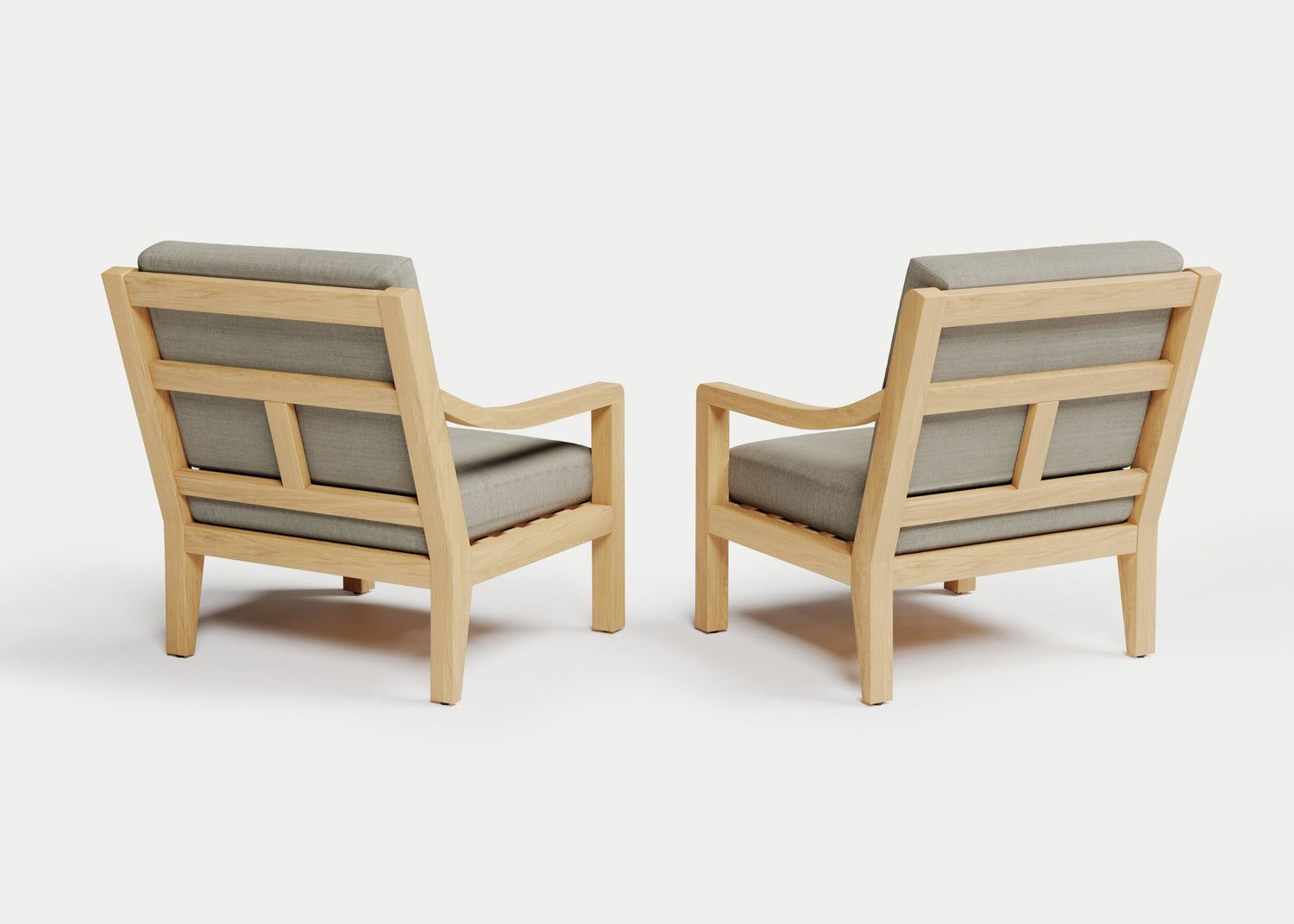 Heated Outdoor Teak Lounge Chair Set