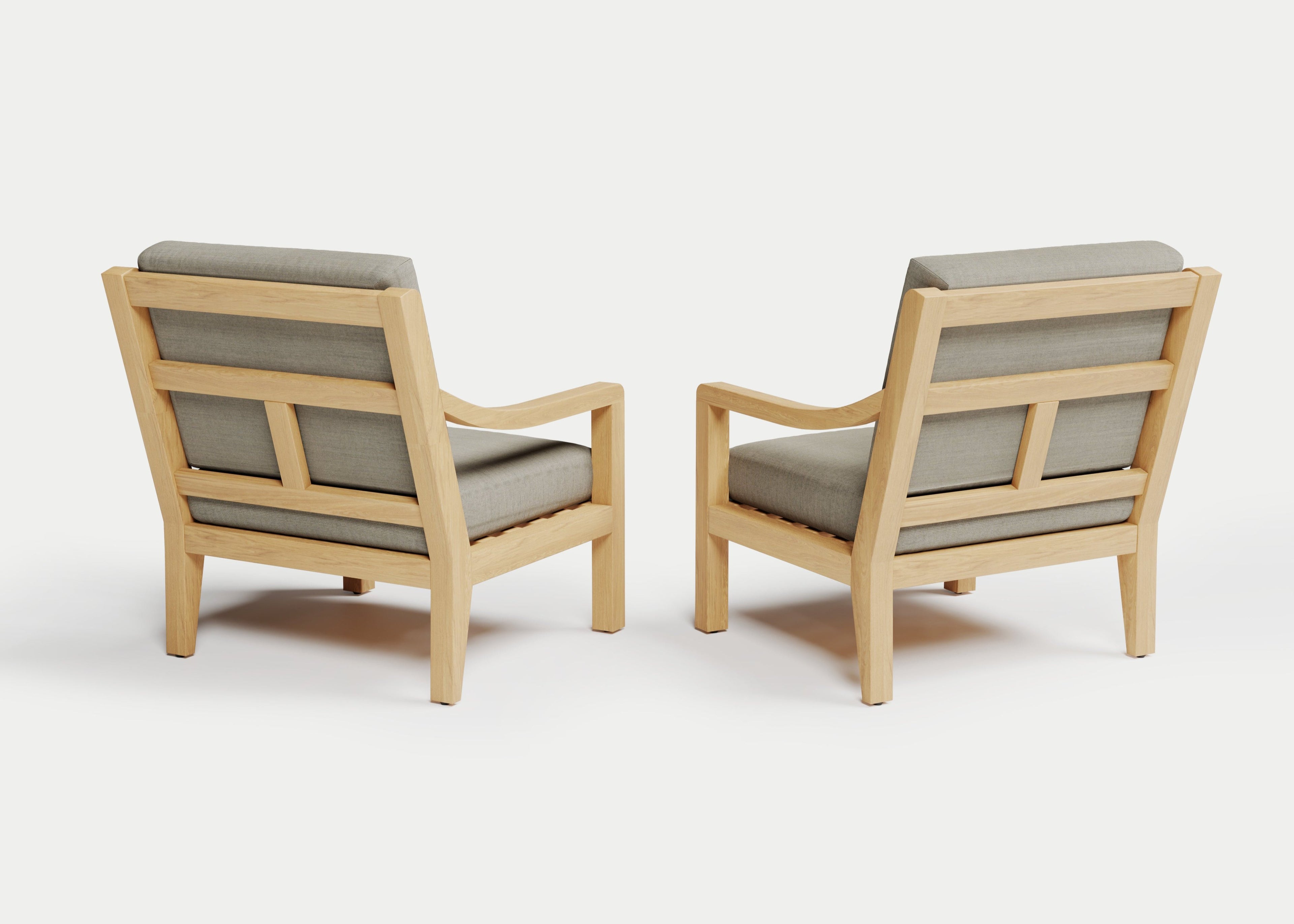 Heated Outdoor Teak Lounge Chair Set