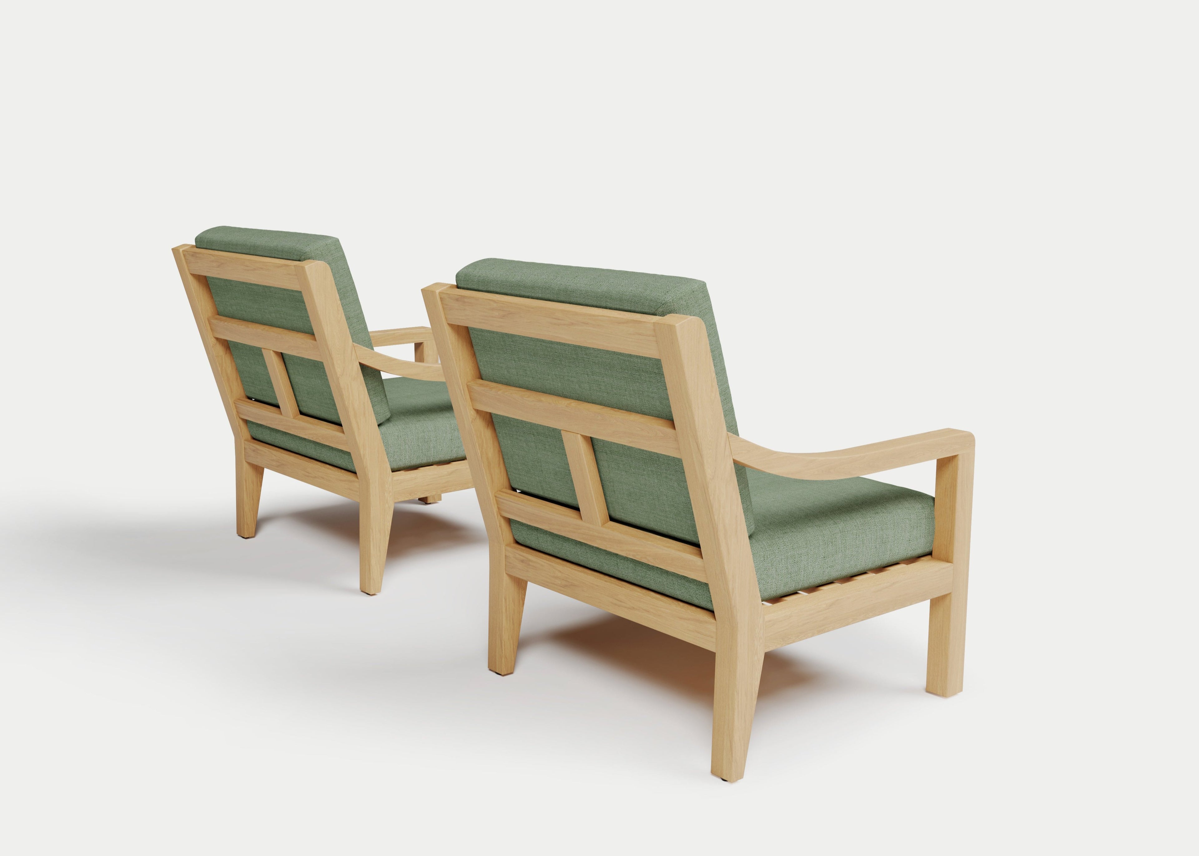 Heated Outdoor Teak Lounge Chair Set