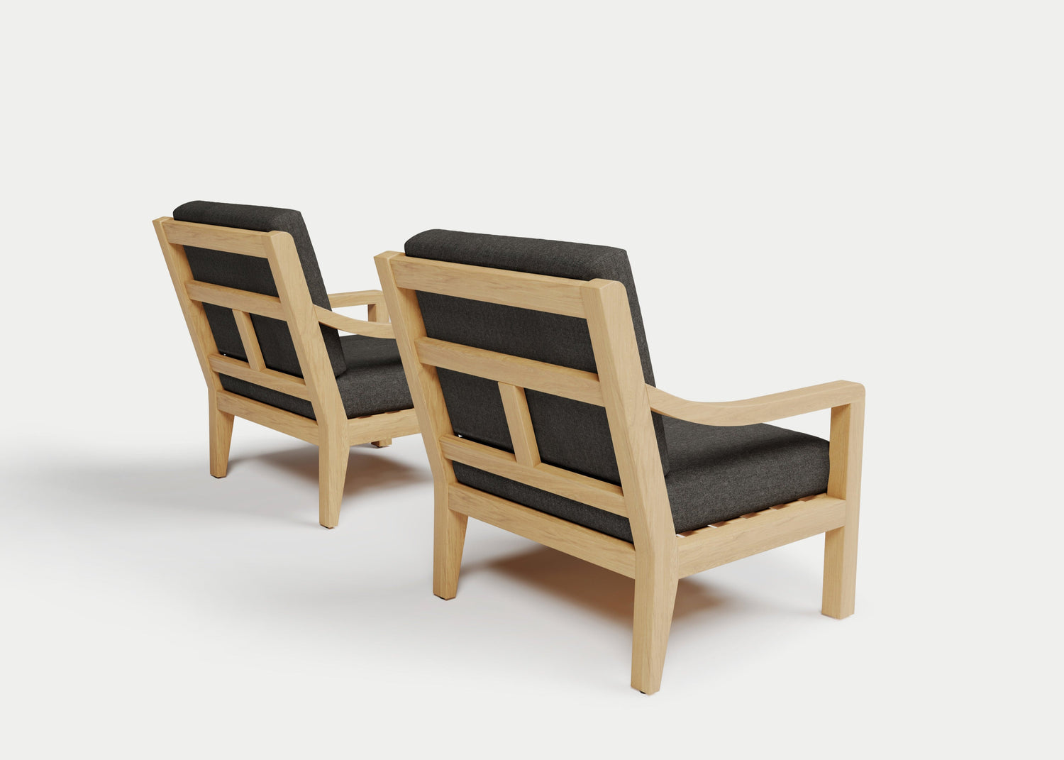 Heated Outdoor Teak Lounge Chair Set