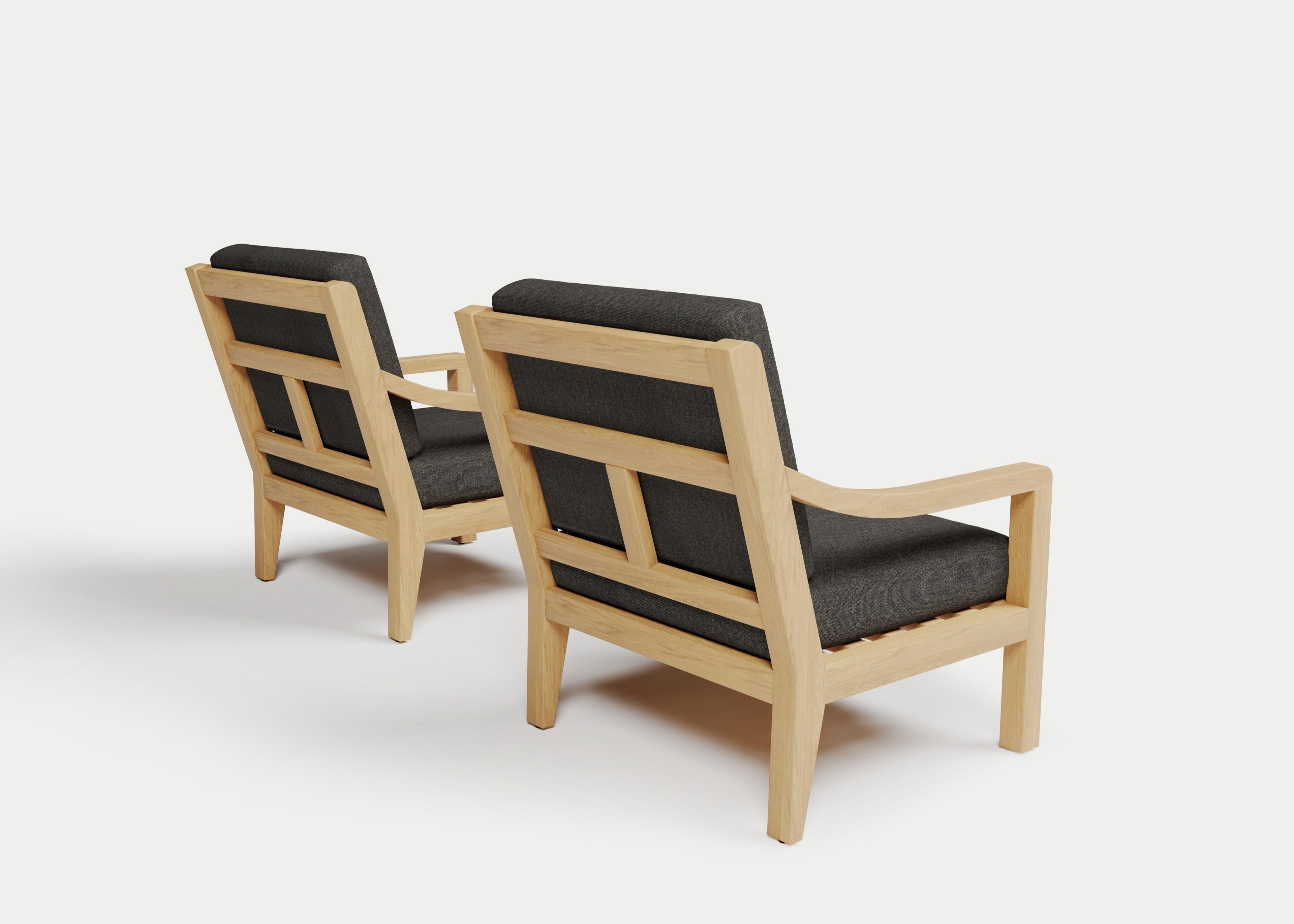 Heated Outdoor Teak Lounge Chair Set