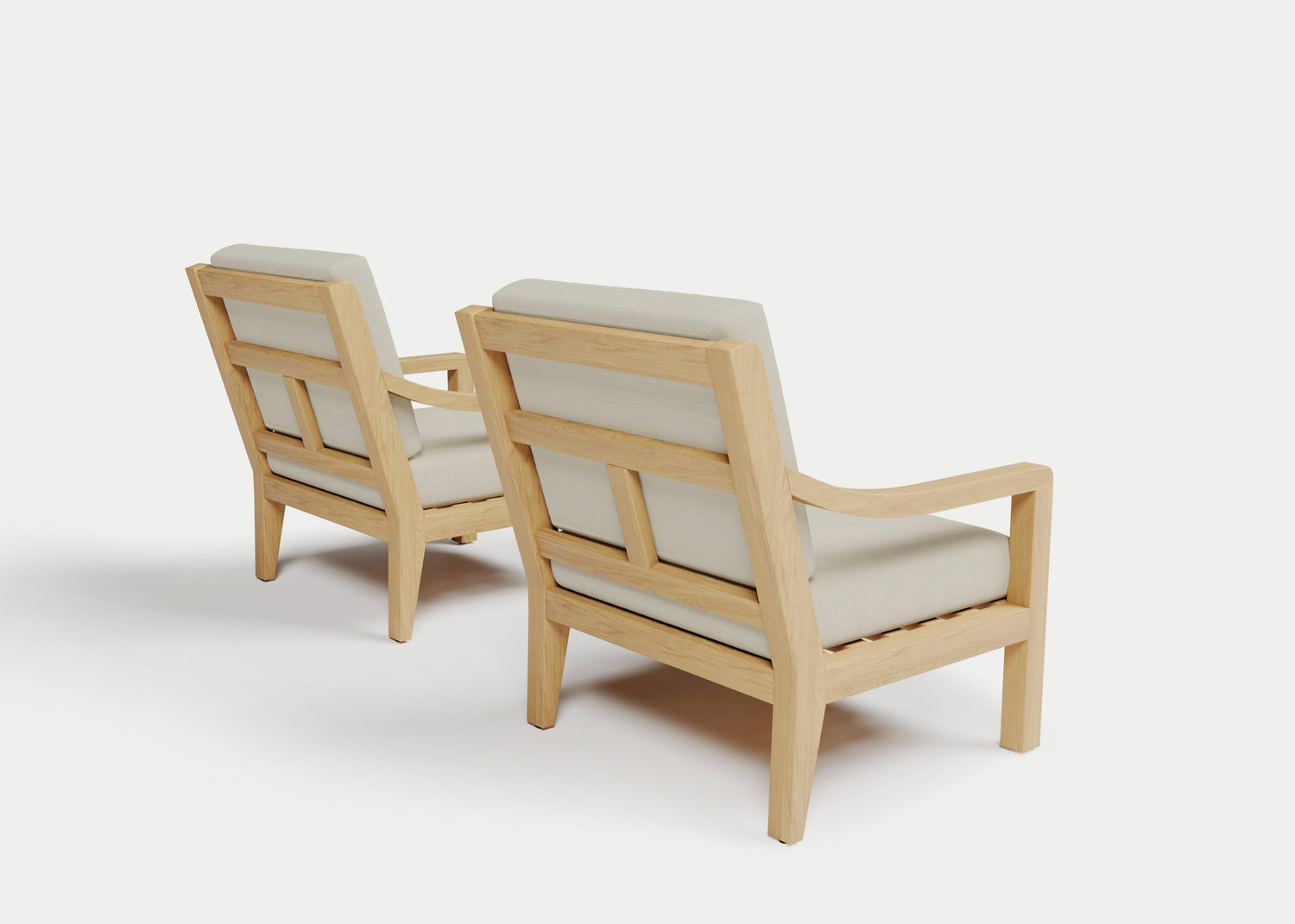 Heated Outdoor Teak Lounge Chair Set