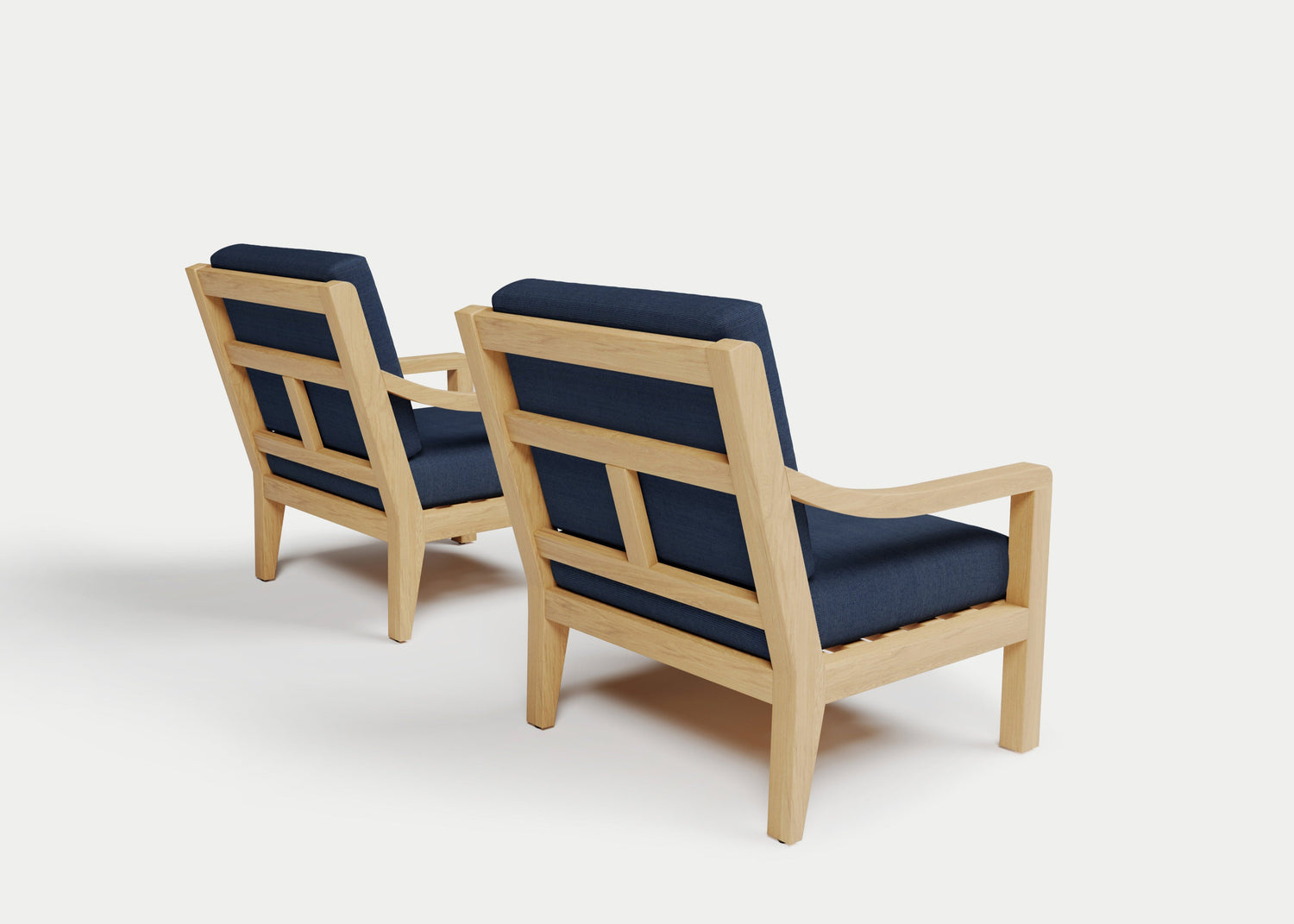 Heated Outdoor Teak Lounge Chair Set