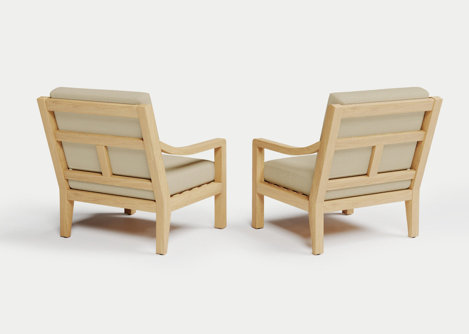 Heated Outdoor Teak Lounge Chair Set