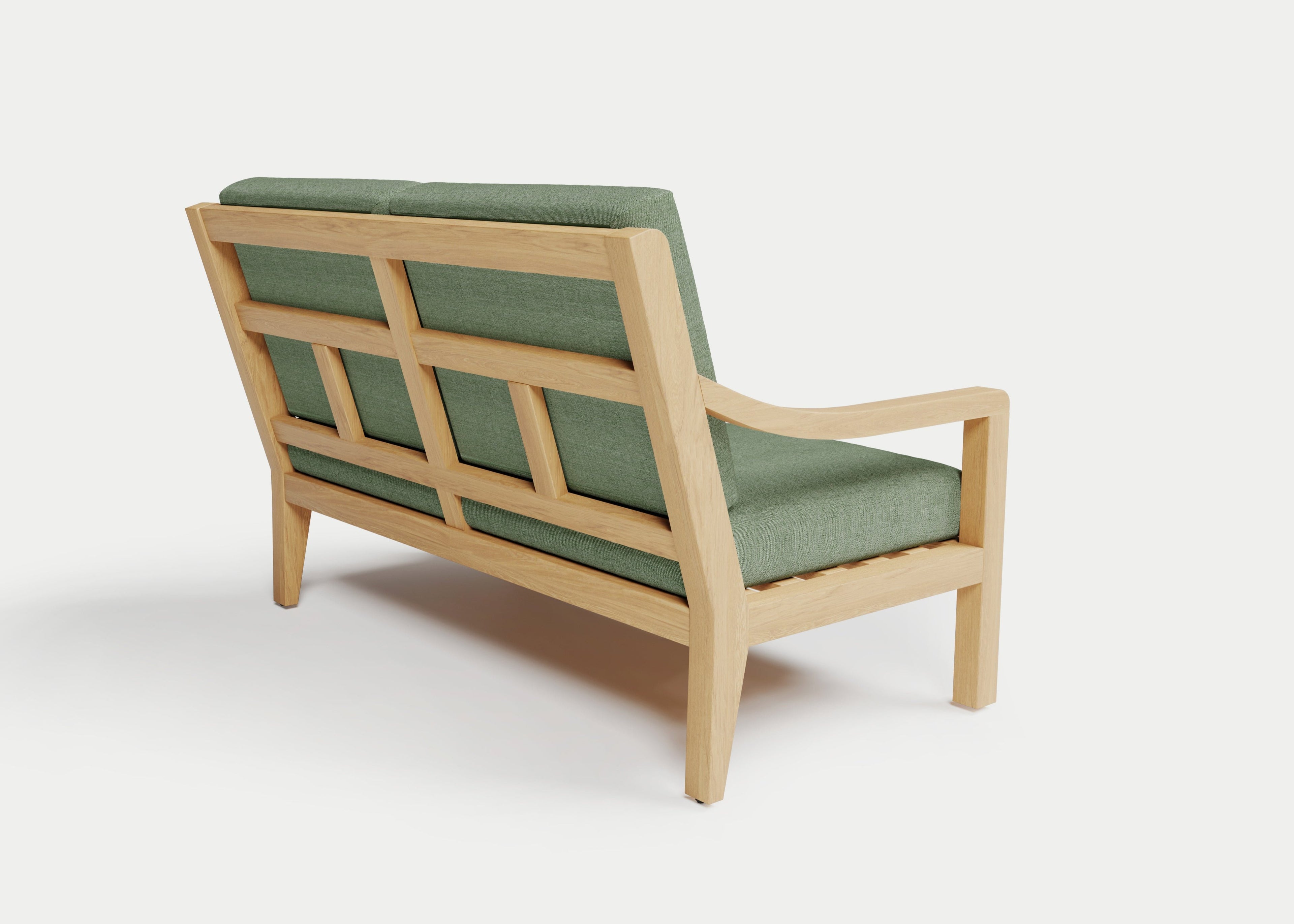 Heated Outdoor Teak Loveseat