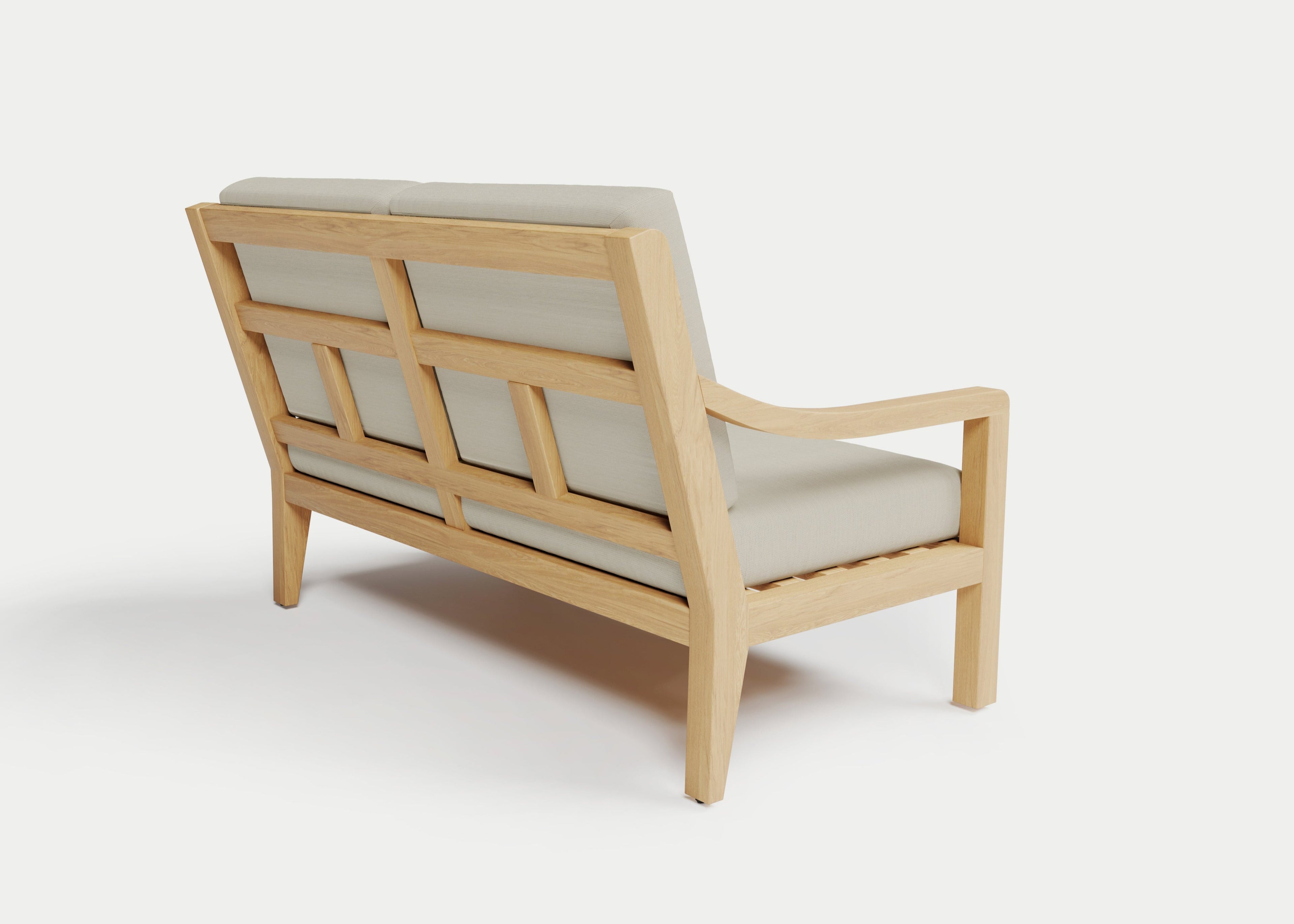 Heated Outdoor Teak Loveseat