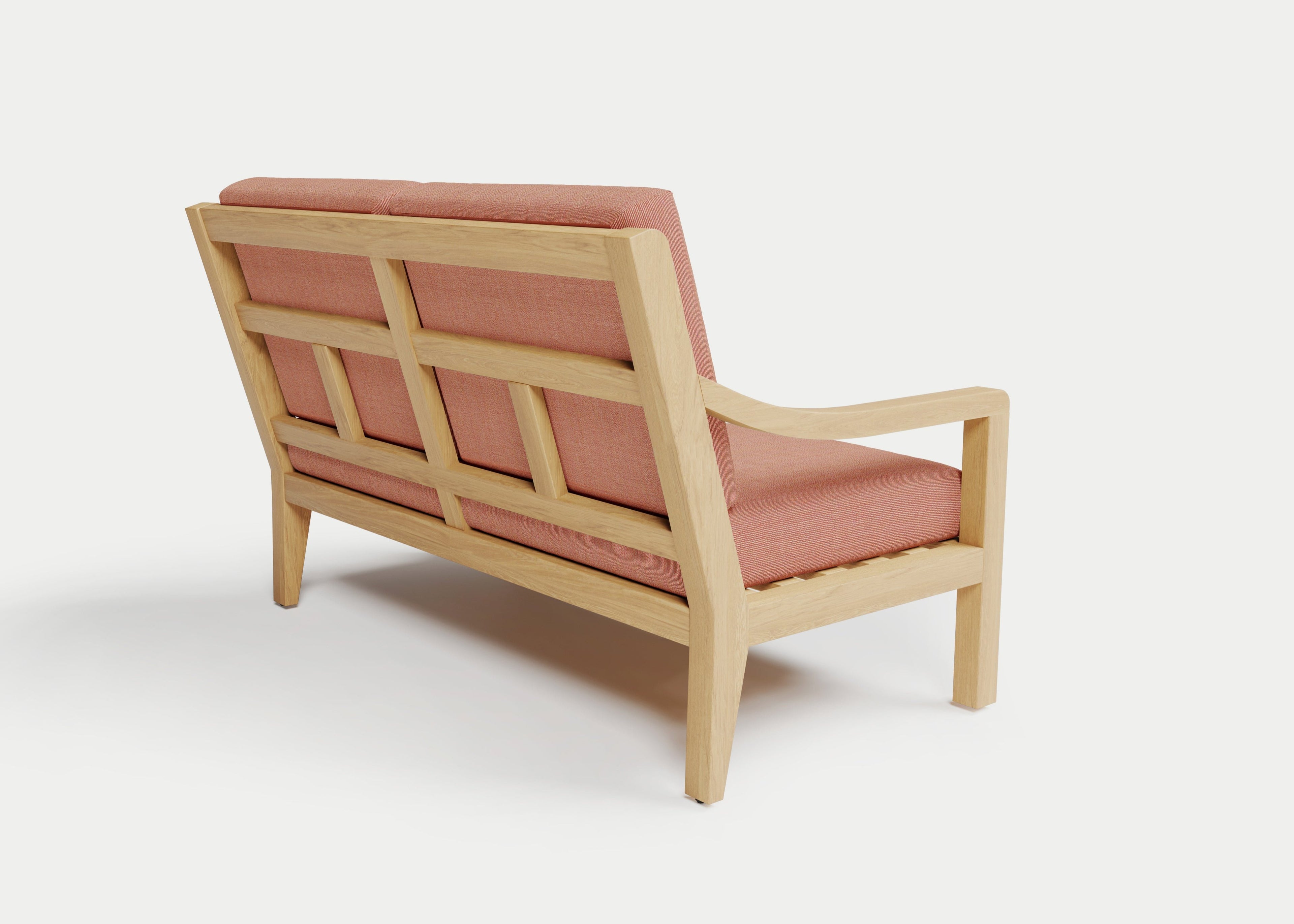 Heated Outdoor Teak Loveseat