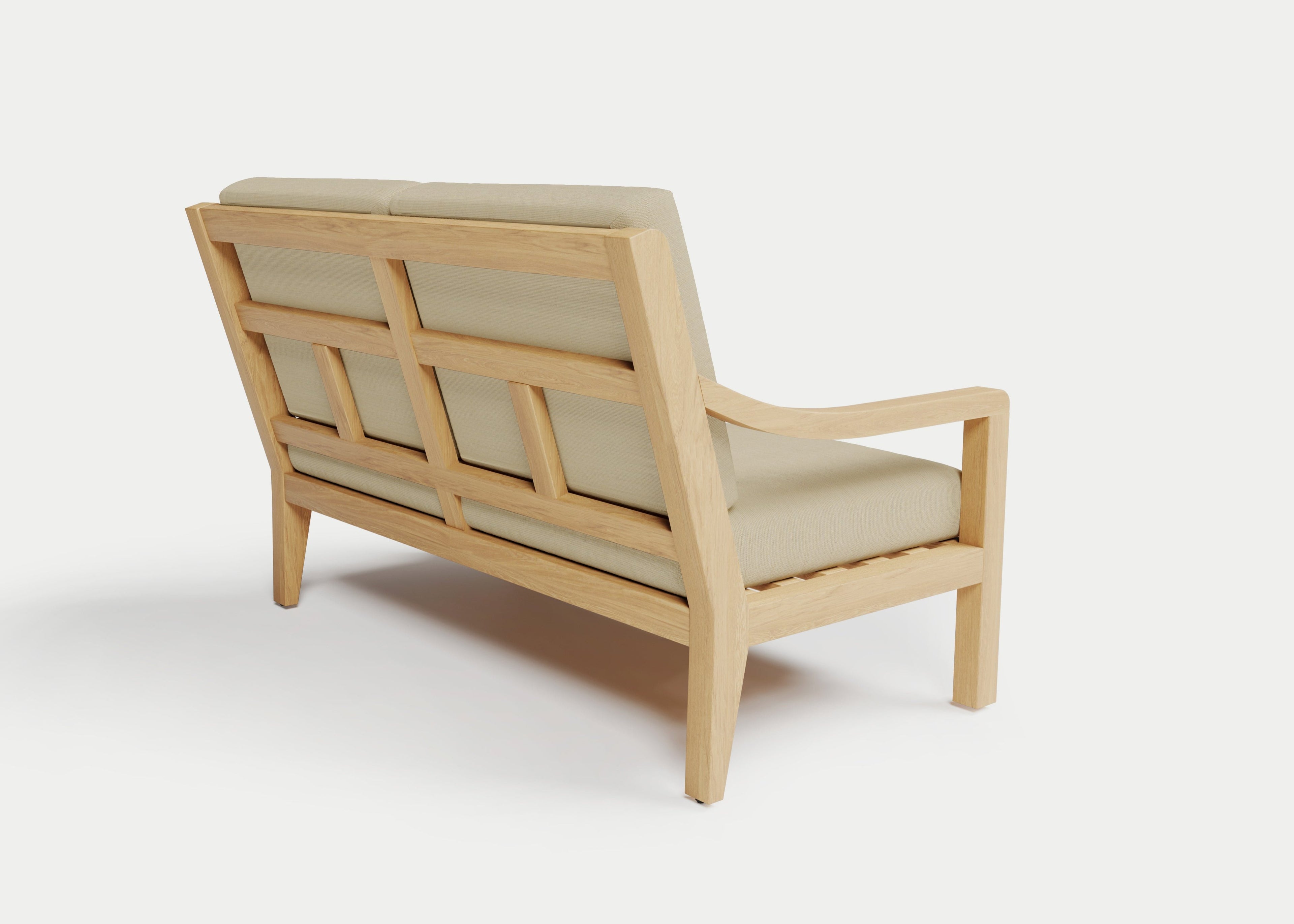 Heated Outdoor Teak Loveseat