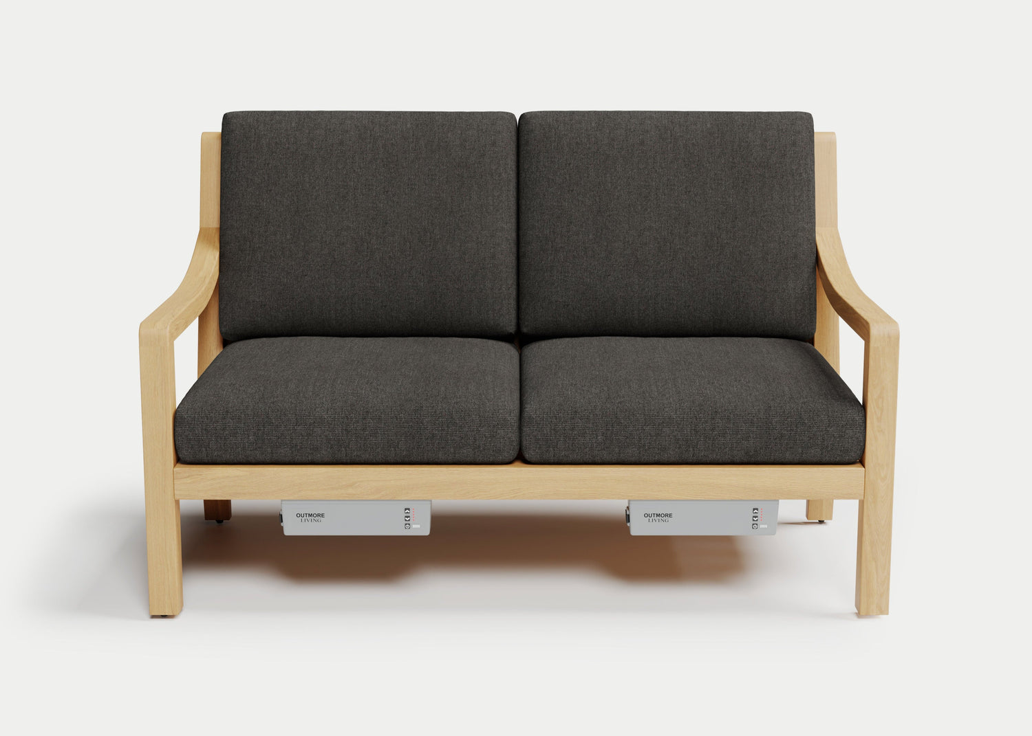 Heated Outdoor Teak Loveseat